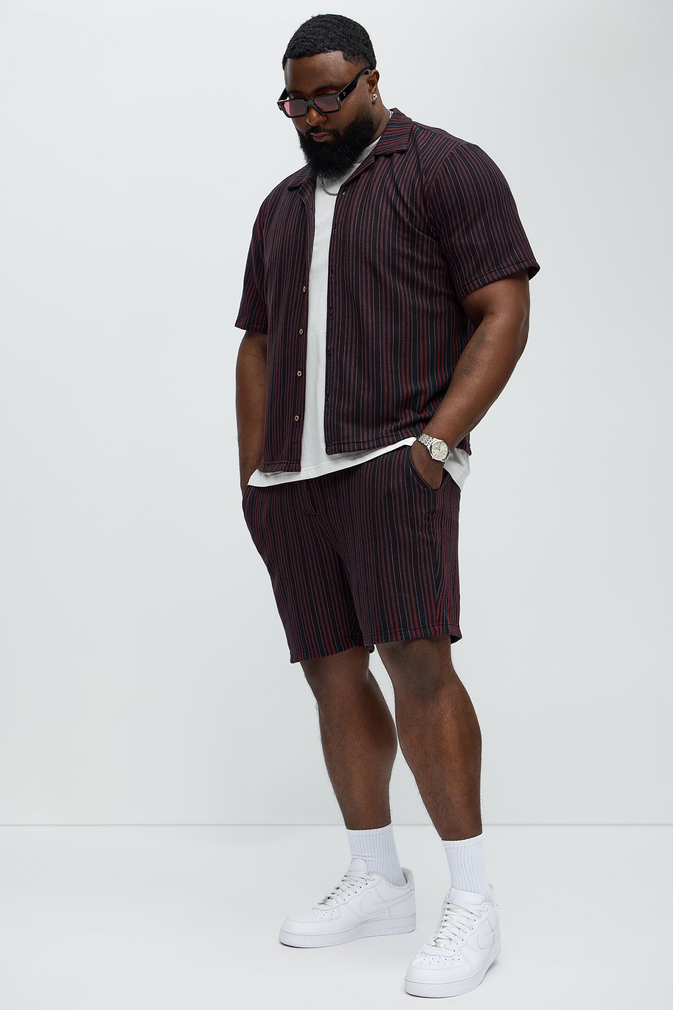 Colt Drawstring Striped Shorts - Burgundy/combo - Image 6