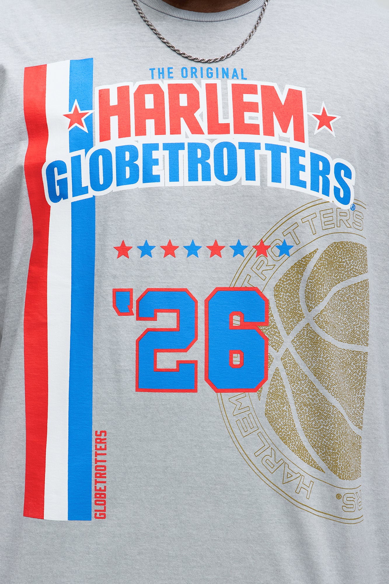 The Original Harlem Globetrotters 23 Short Sleeve Tee - Grey - Image 6
