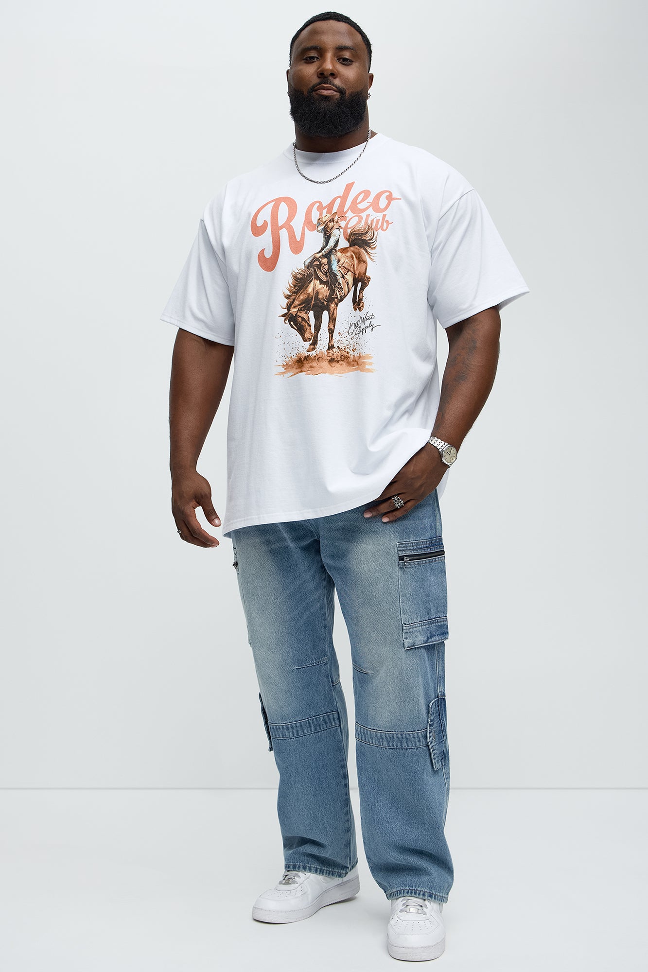 Rodeo Club Oversized Short Sleeve Tee - White - Image 5