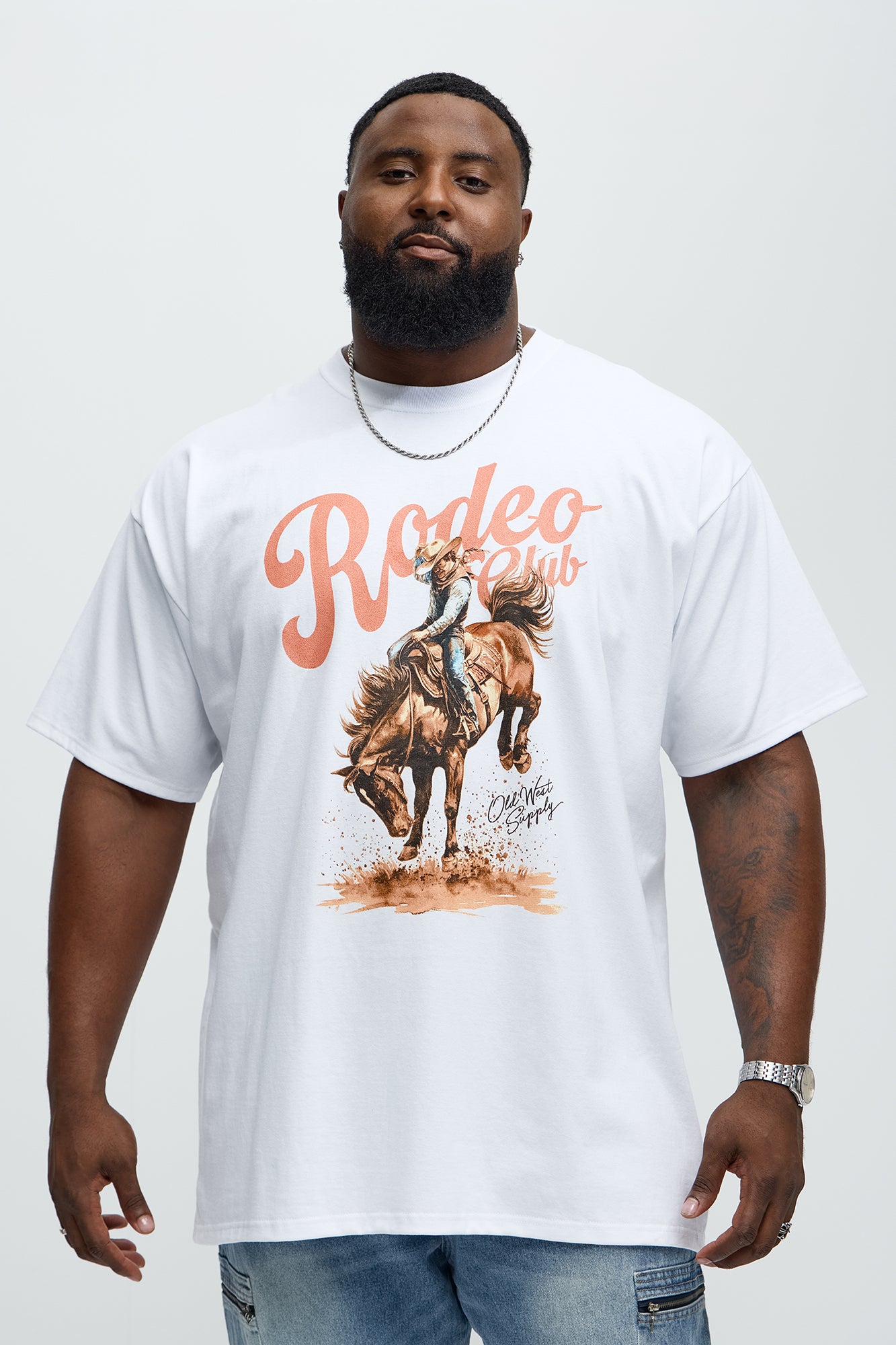 Rodeo Club Oversized Short Sleeve Tee - White - Image 4