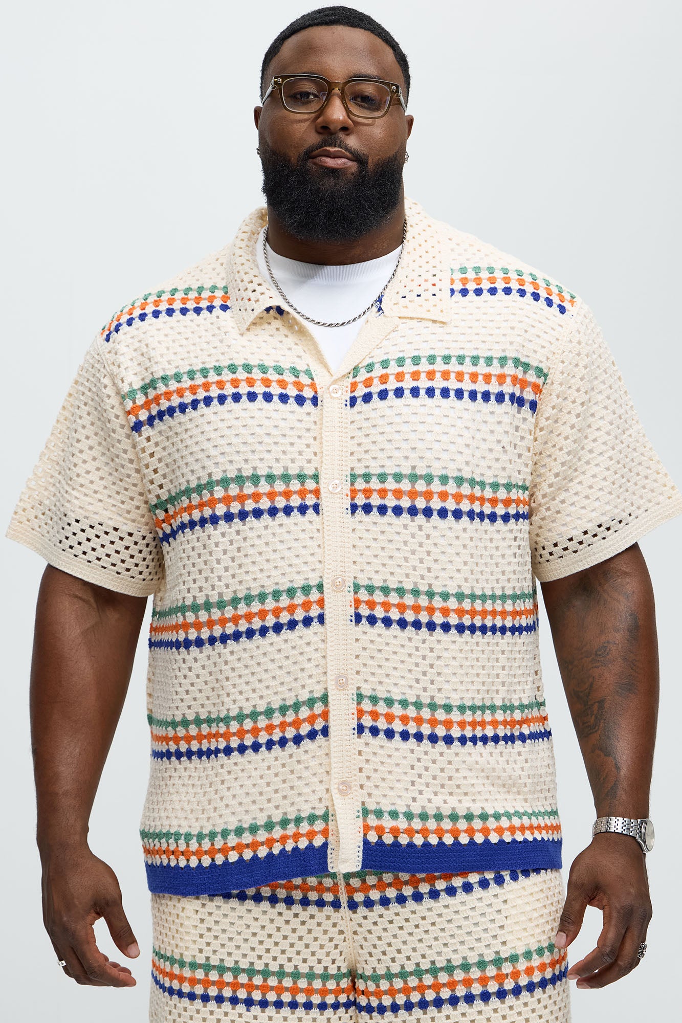 Anderson Crochet Cuban Collar - Cream/combo - Image 6