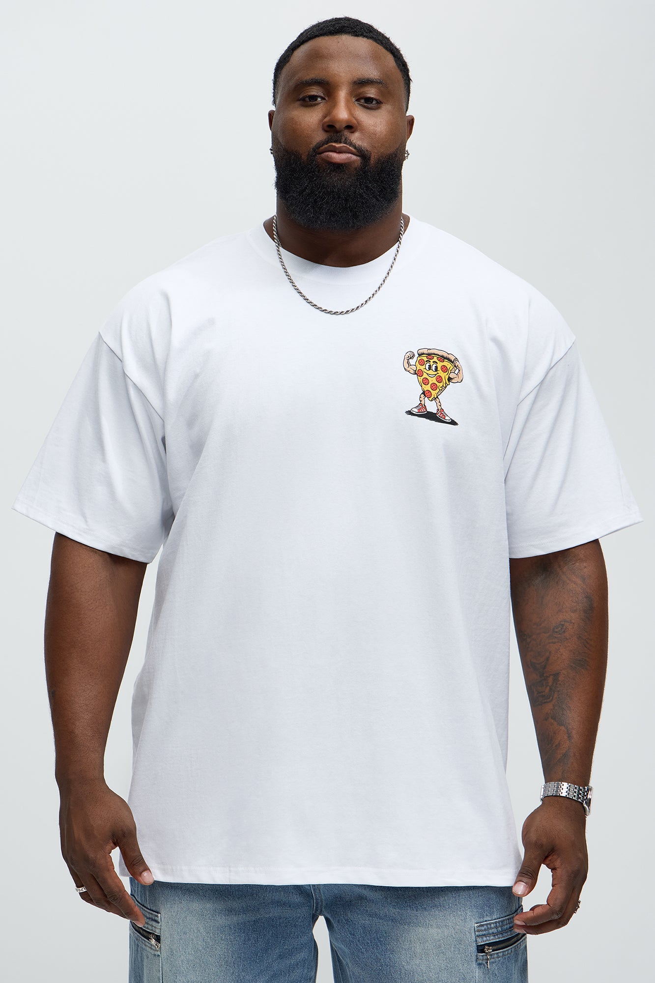 Workout To Eat Out Oversized Short Sleeve Tee - White - Image 6