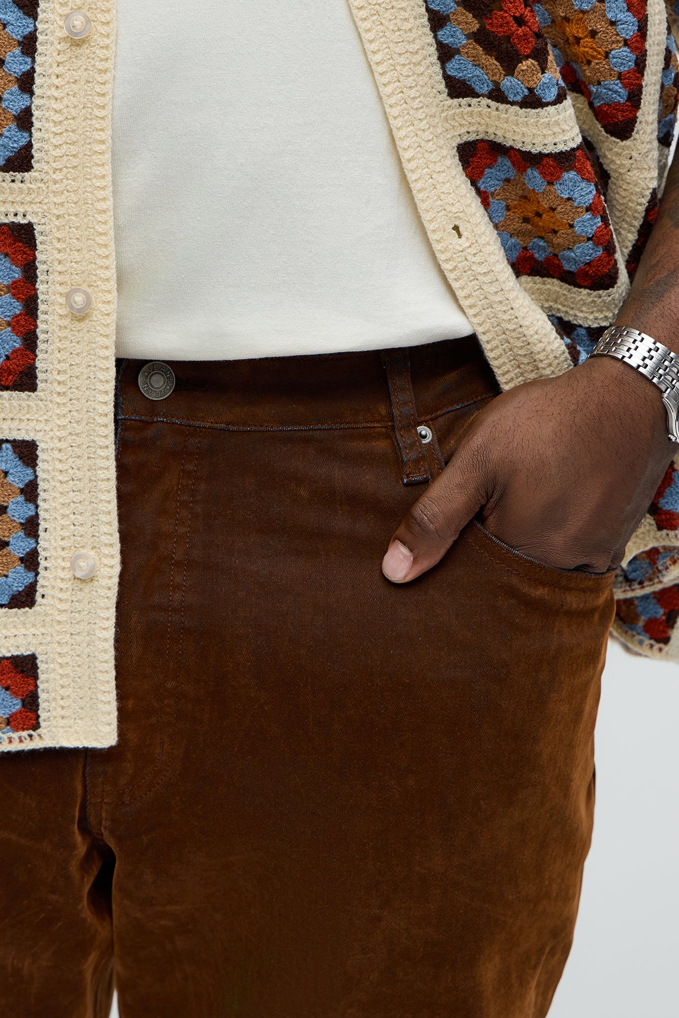 What The Flock Slim Jeans - Brown - Image 7