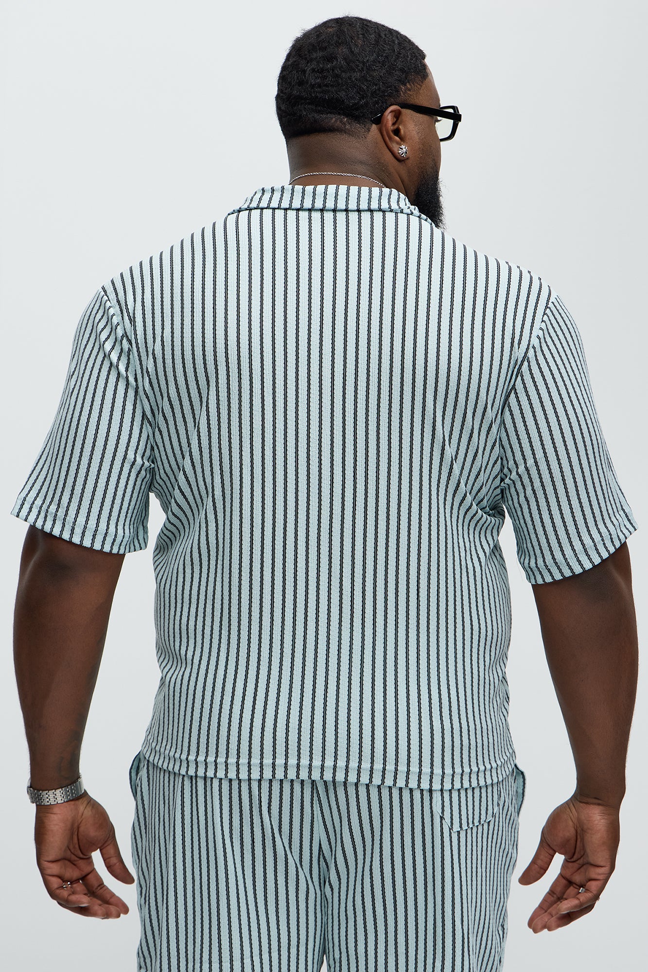 Rivera Zig Zag Quarter Zip Polo - Light Blue - Image 6