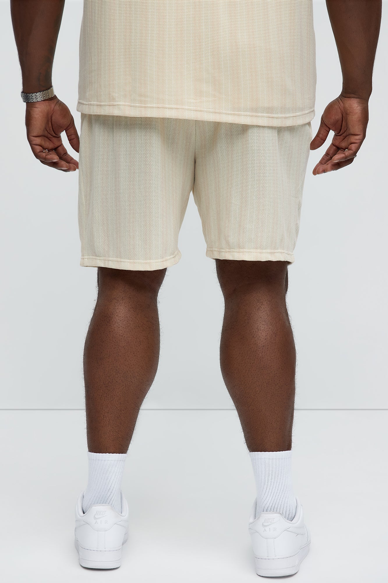 Valor Drawstring Striped Shorts - Cream - Image 8