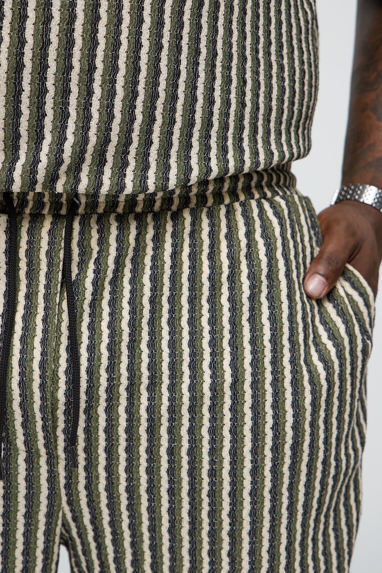 Timberland Drawstring Zig Zag Shorts - Black/Green - Image 7