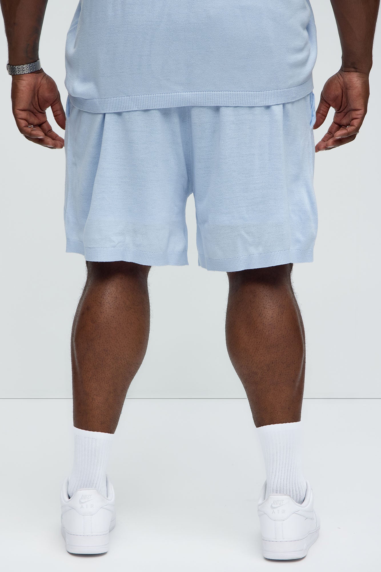 Finley Knitted Shorts - Light Blue - Image 10
