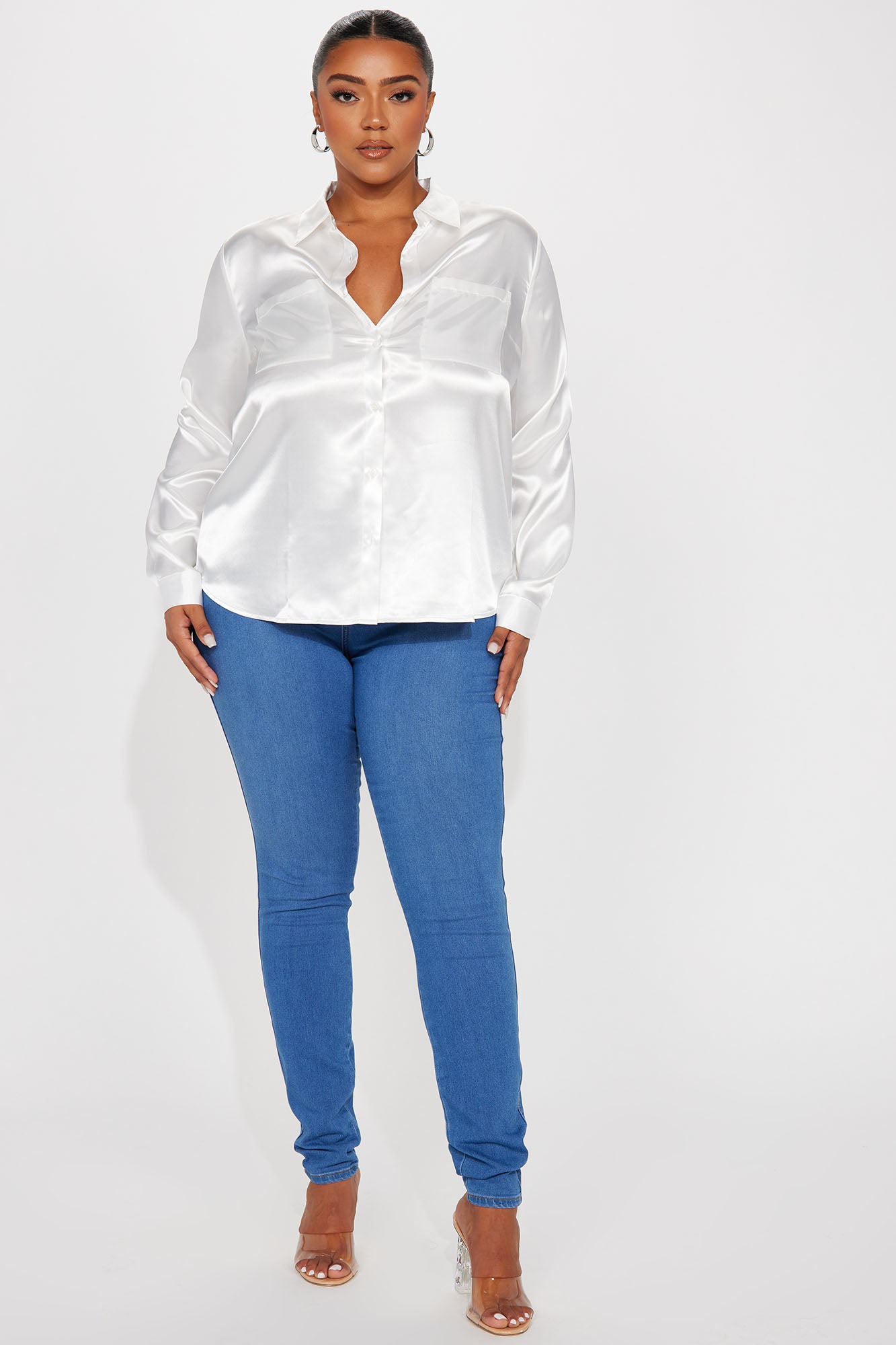 You Better Work Satin Shirt - White - Image 5