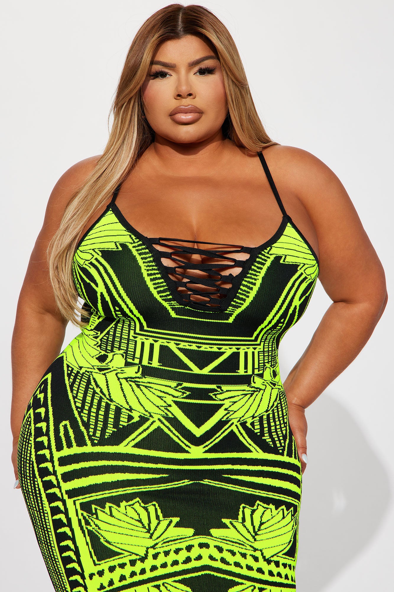 Bad Gal Bandage Maxi Dress - Lime - Image 5