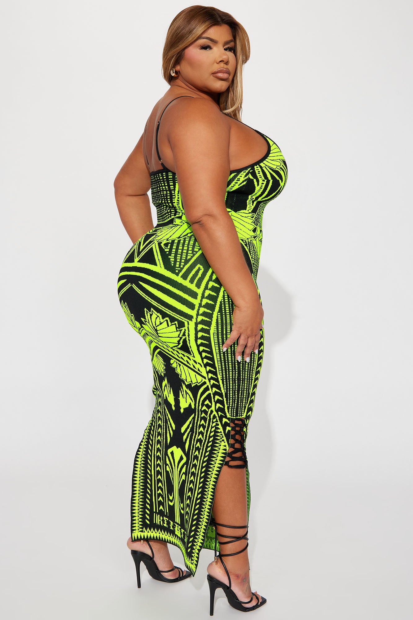 Bad Gal Bandage Maxi Dress - Lime - Image 6