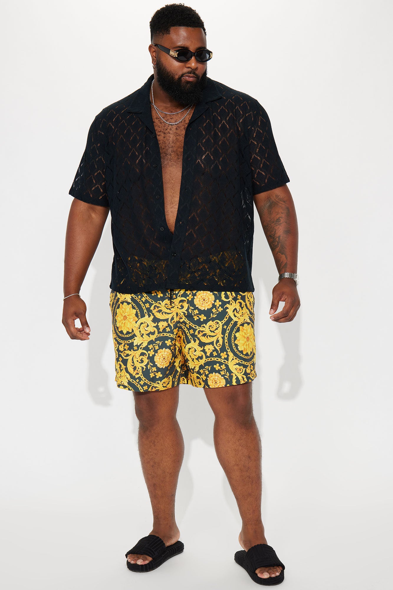 Baroque Royalty Swim Classic Trunk - Black/Gold - Image 7