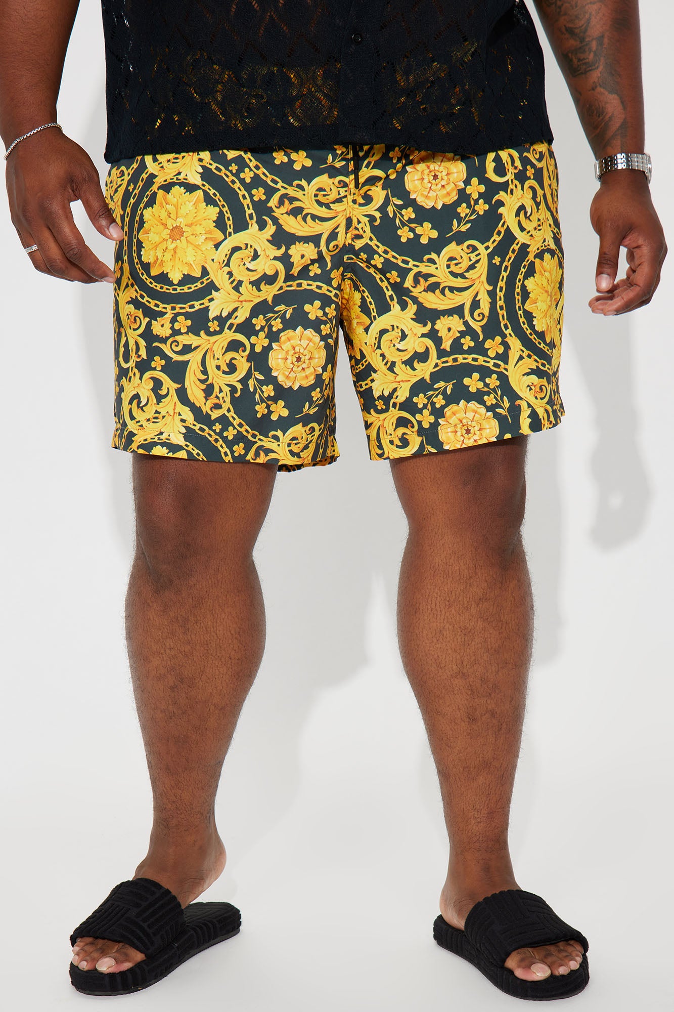 Baroque Royalty Swim Classic Trunk - Black/Gold - Image 3