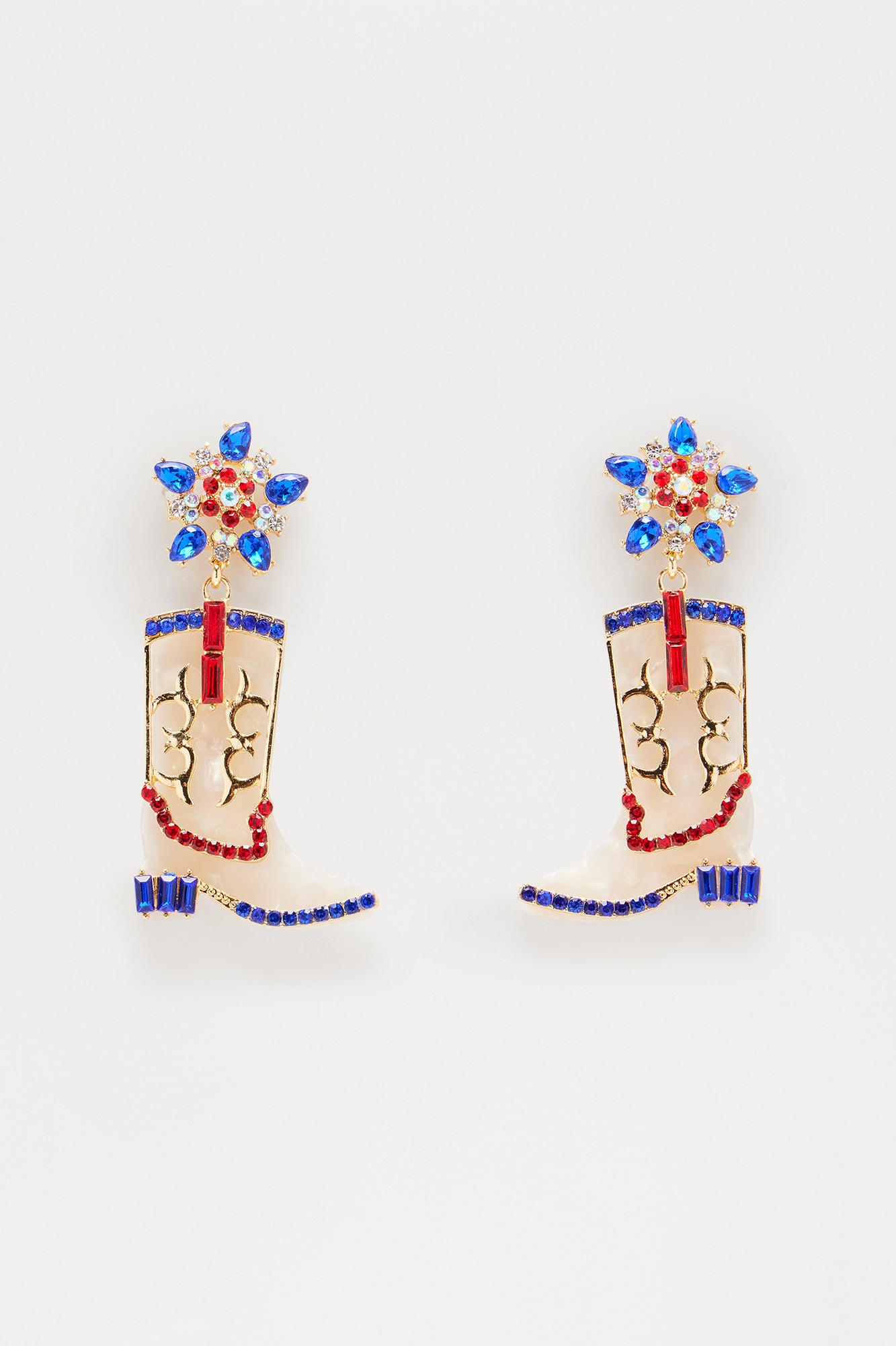 All American Cowgirl Drop Earrings - Red/combo - Image 3