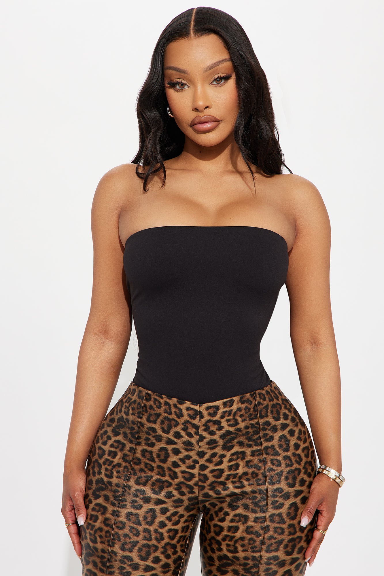 Alli Double Lined  Strapless Bodysuit - Black - Image 3