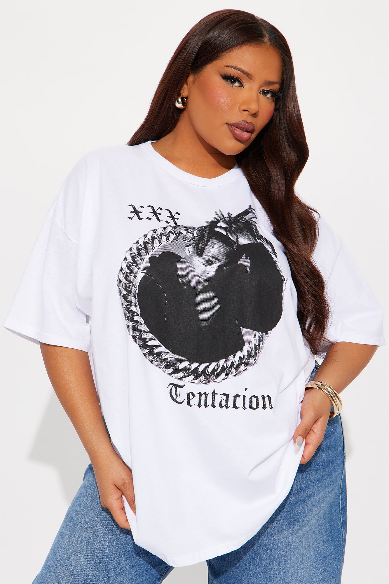 XXX TENTACION Oversized Tee  - White - Image 4