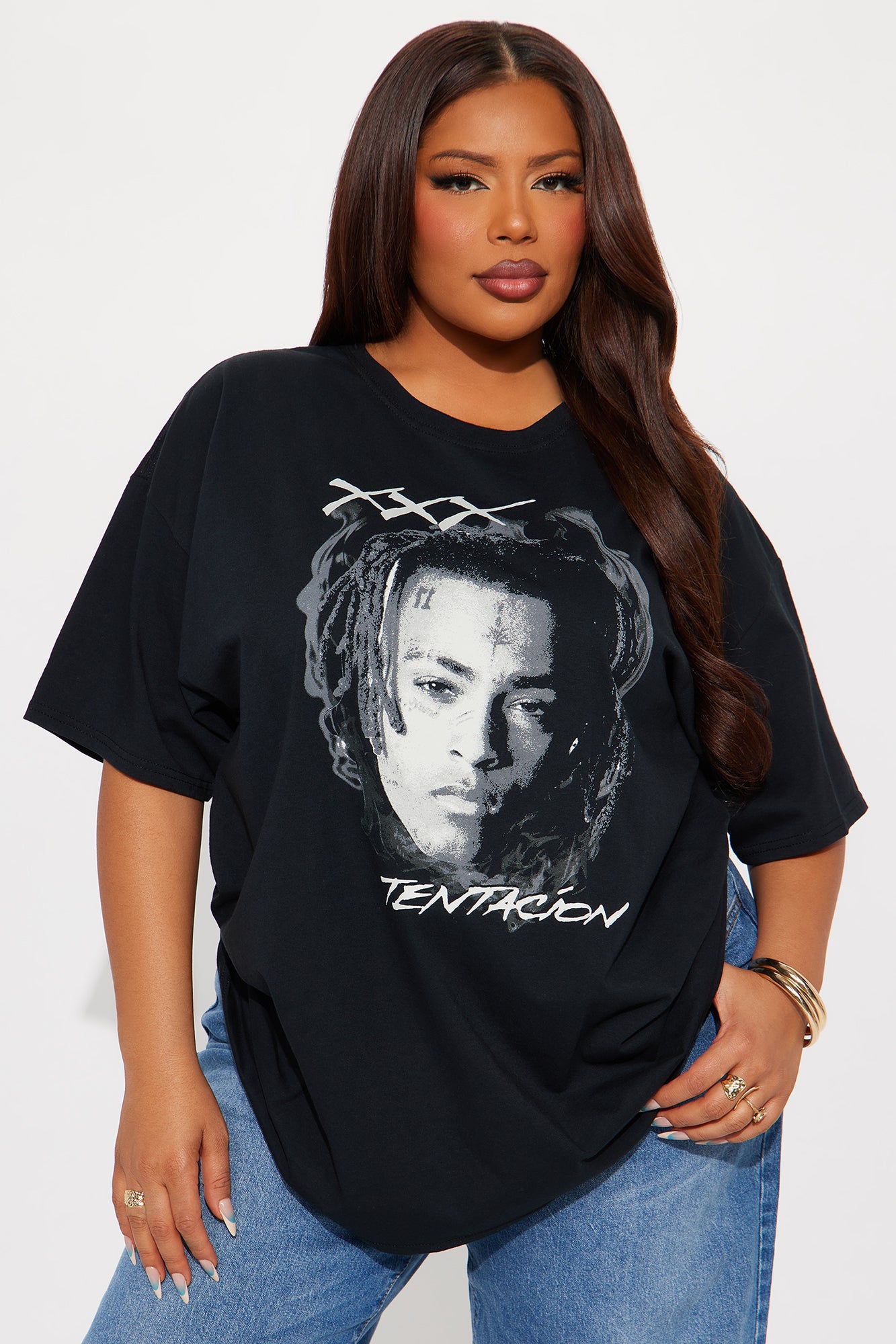 XXX TENTACION Only Oversized Tee - Black - Image 4