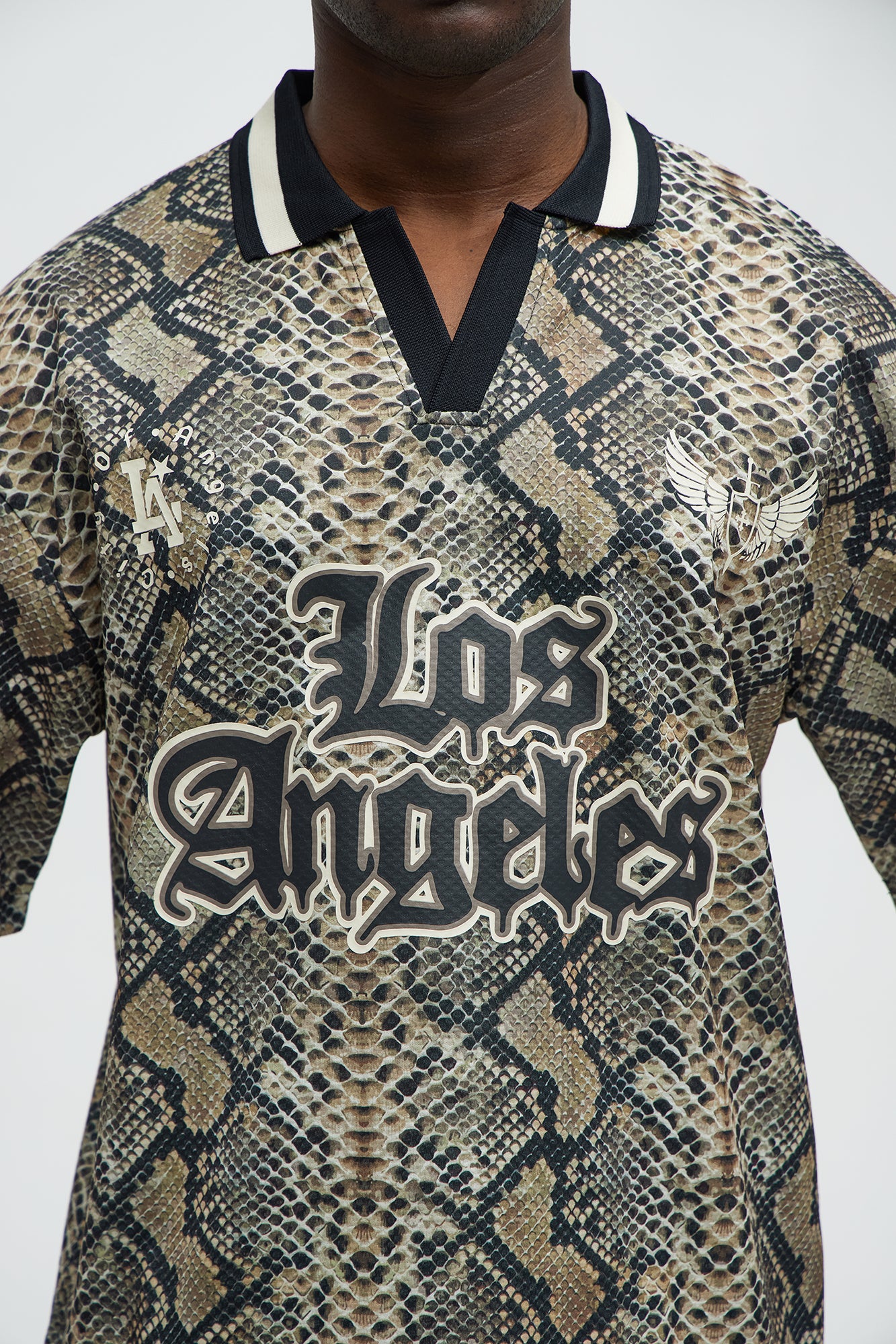 Snake LA Johnny Collar Soccer Jersey - Natural/Combo - Image 3