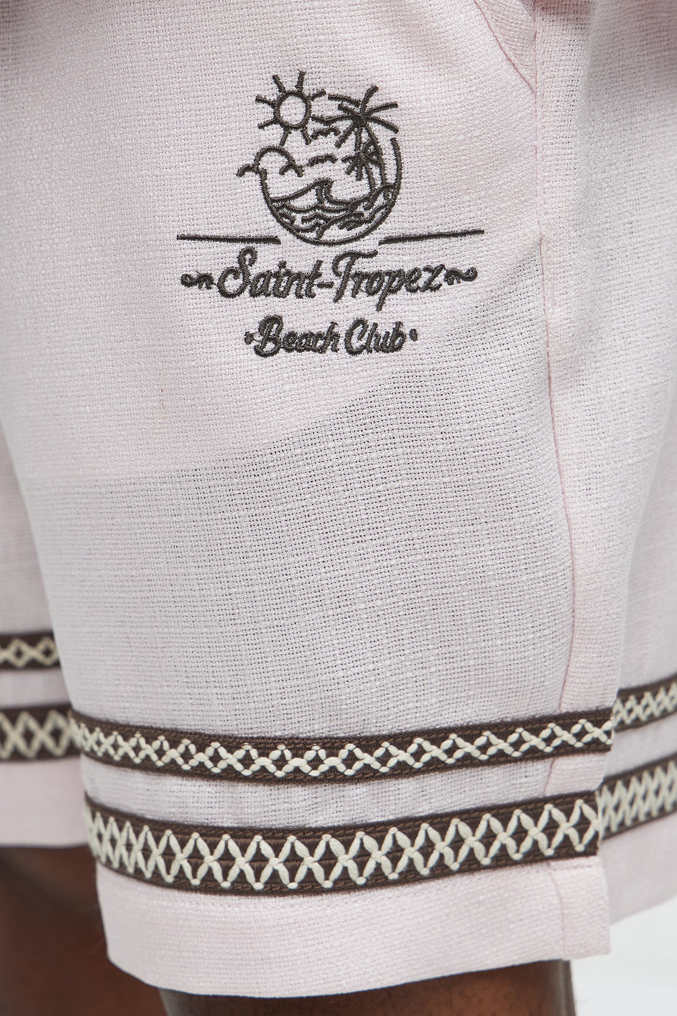 Saint Tropez Beach Club Linen Like Relaxed Short - Pink - Image 4