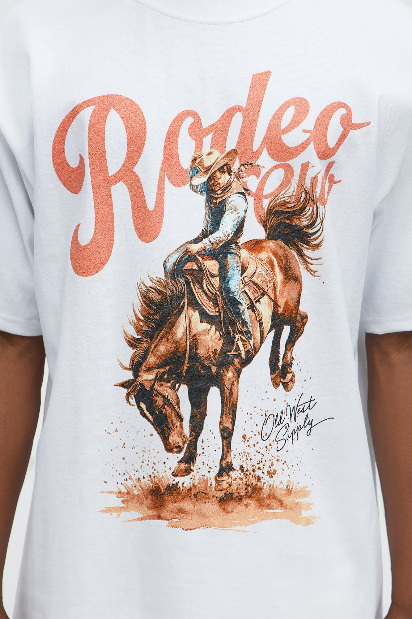 Rodeo Club Oversized Short Sleeve Tee - White - Image 3