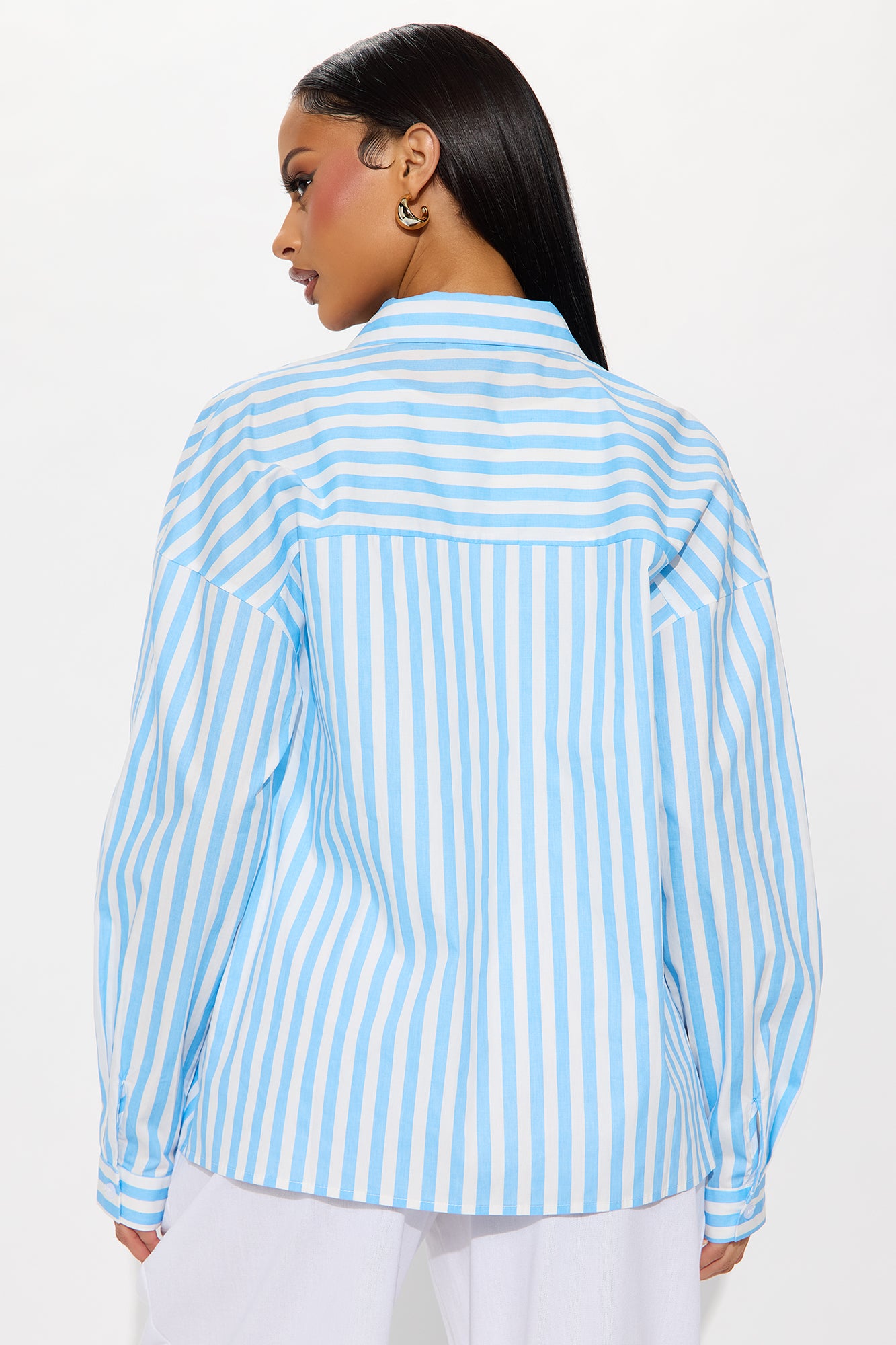 Between The Stripes Poplin Shirt - Blue/combo - Image 3