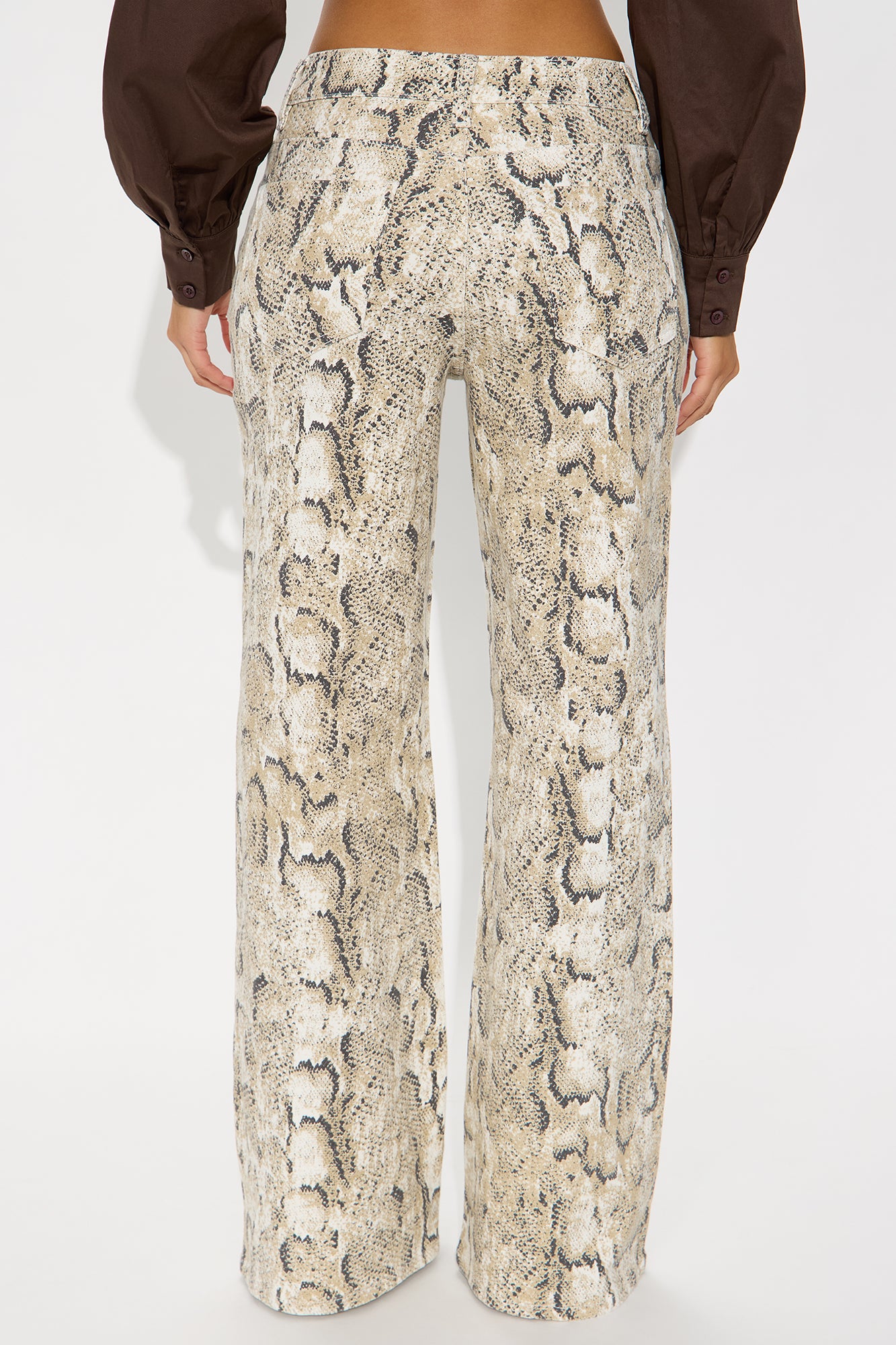 Snake Charmer Printed Flare Jeans - White/combo - Image 3