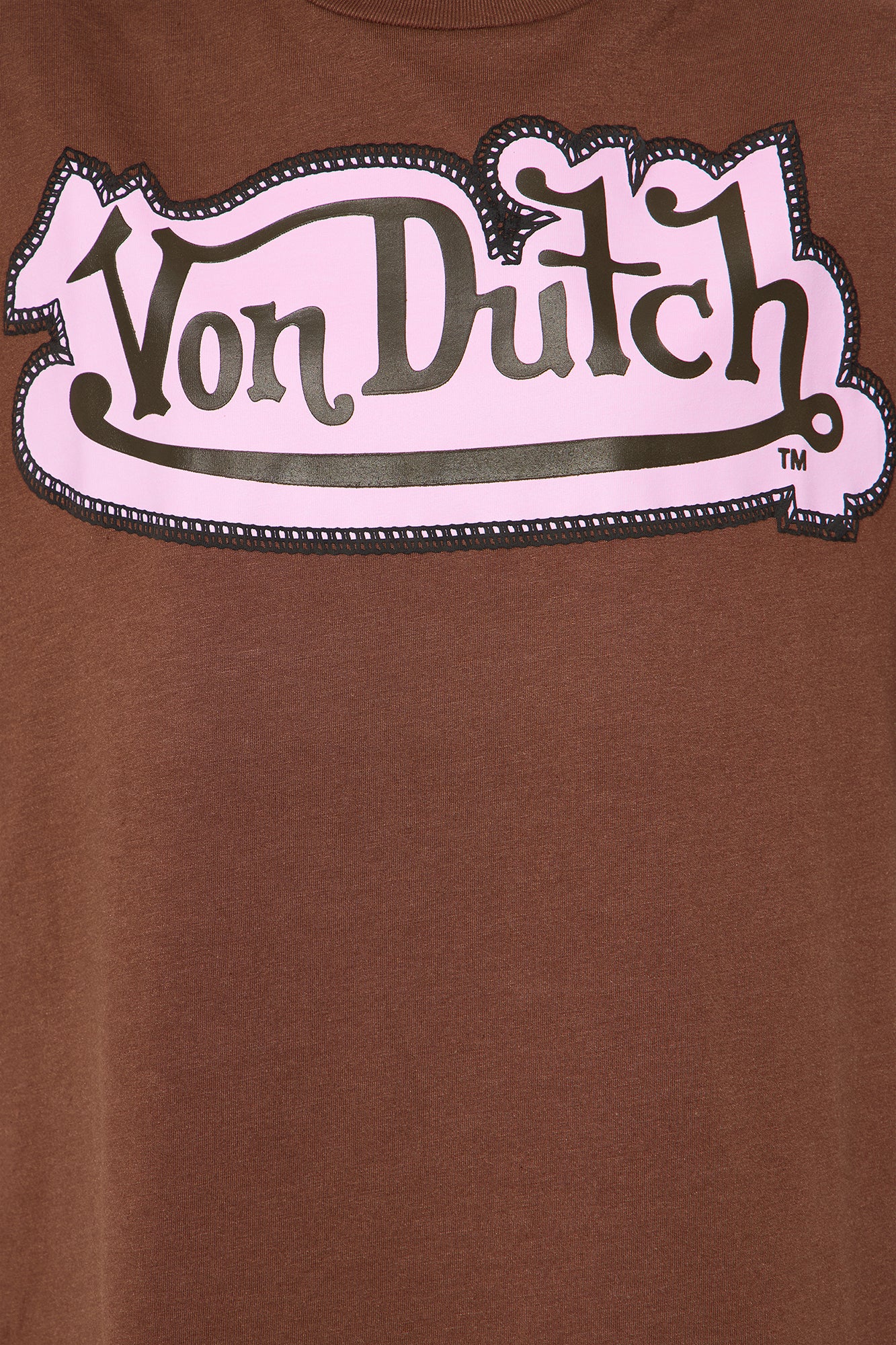 Von Dutch Embroidery Oversized Tee - Brown - Image 3