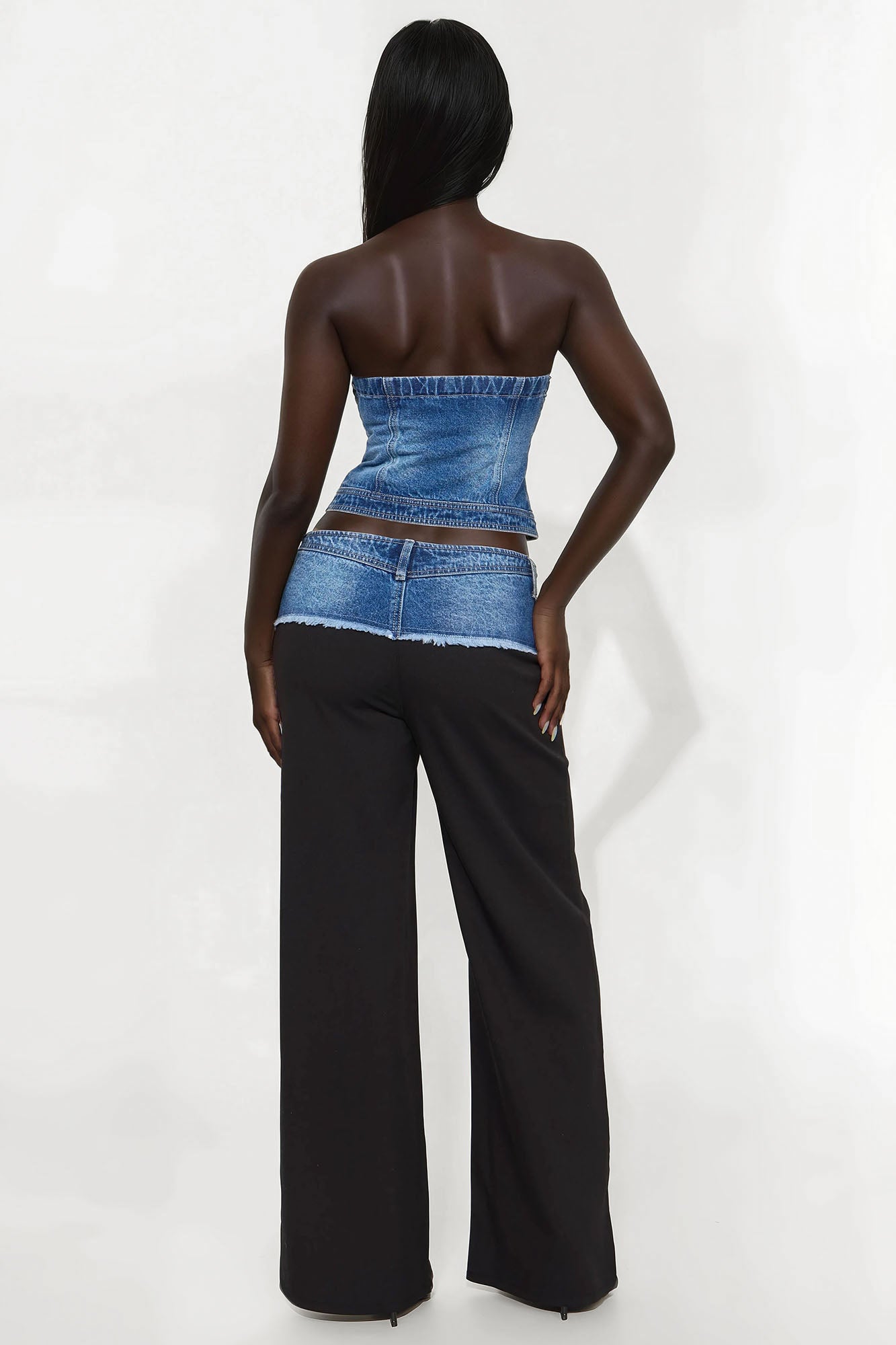 Getaway Girl Denim Pant Set - Medium Wash - Image 3