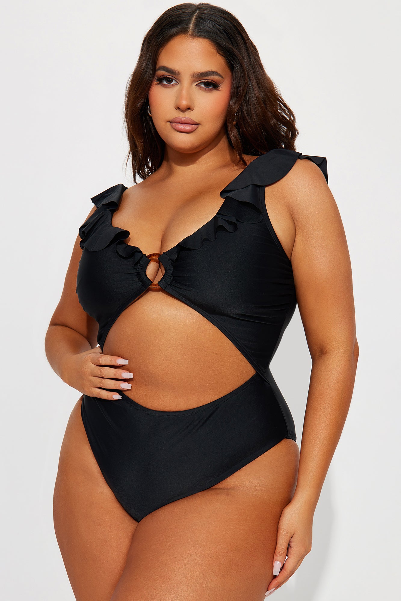 Katherine Cut Out 1 Piece Swimsuit - Black - Image 5