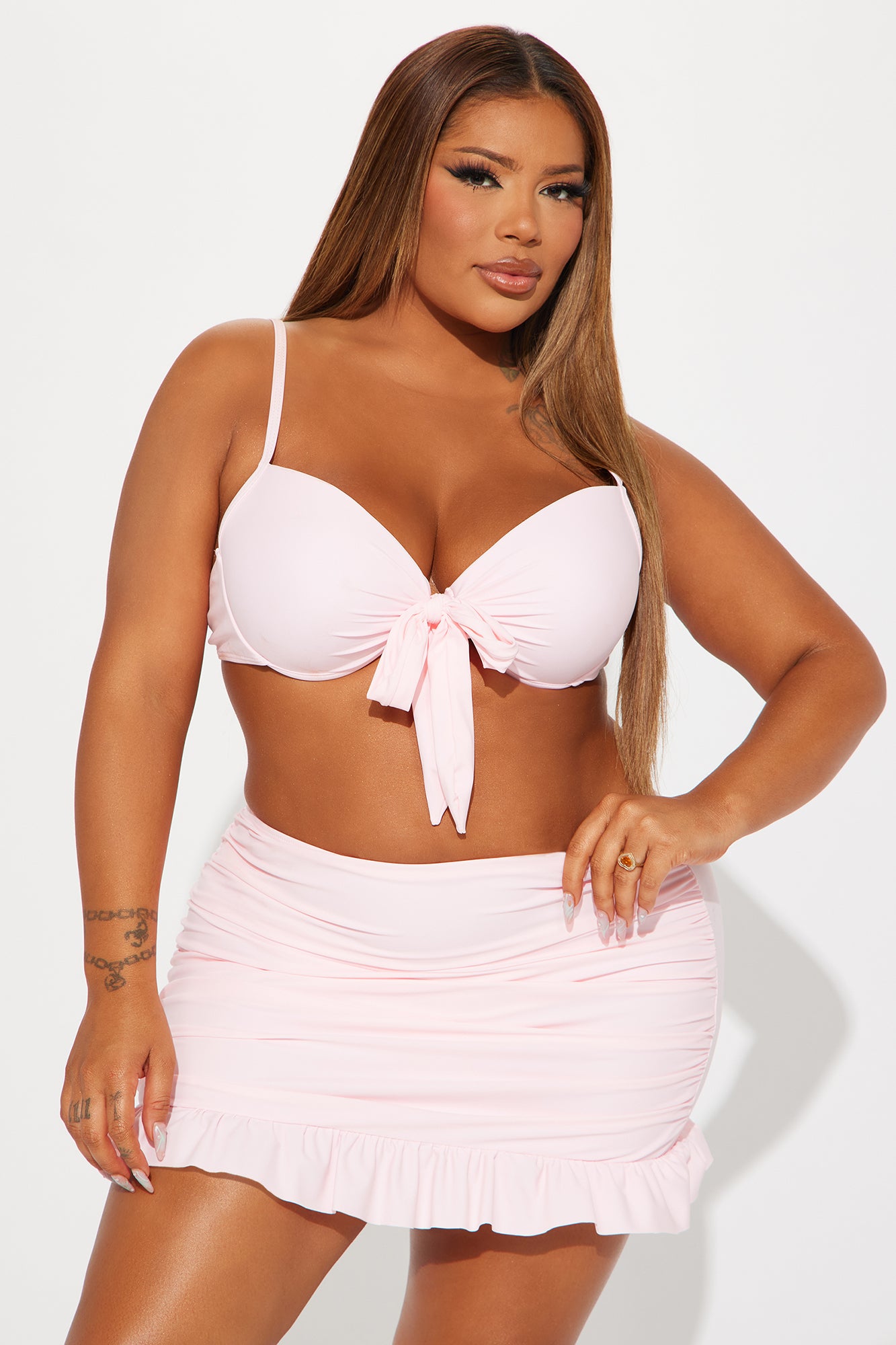 Levana Bra Cup 3 Piece Bikini Set - Pink - Image 6