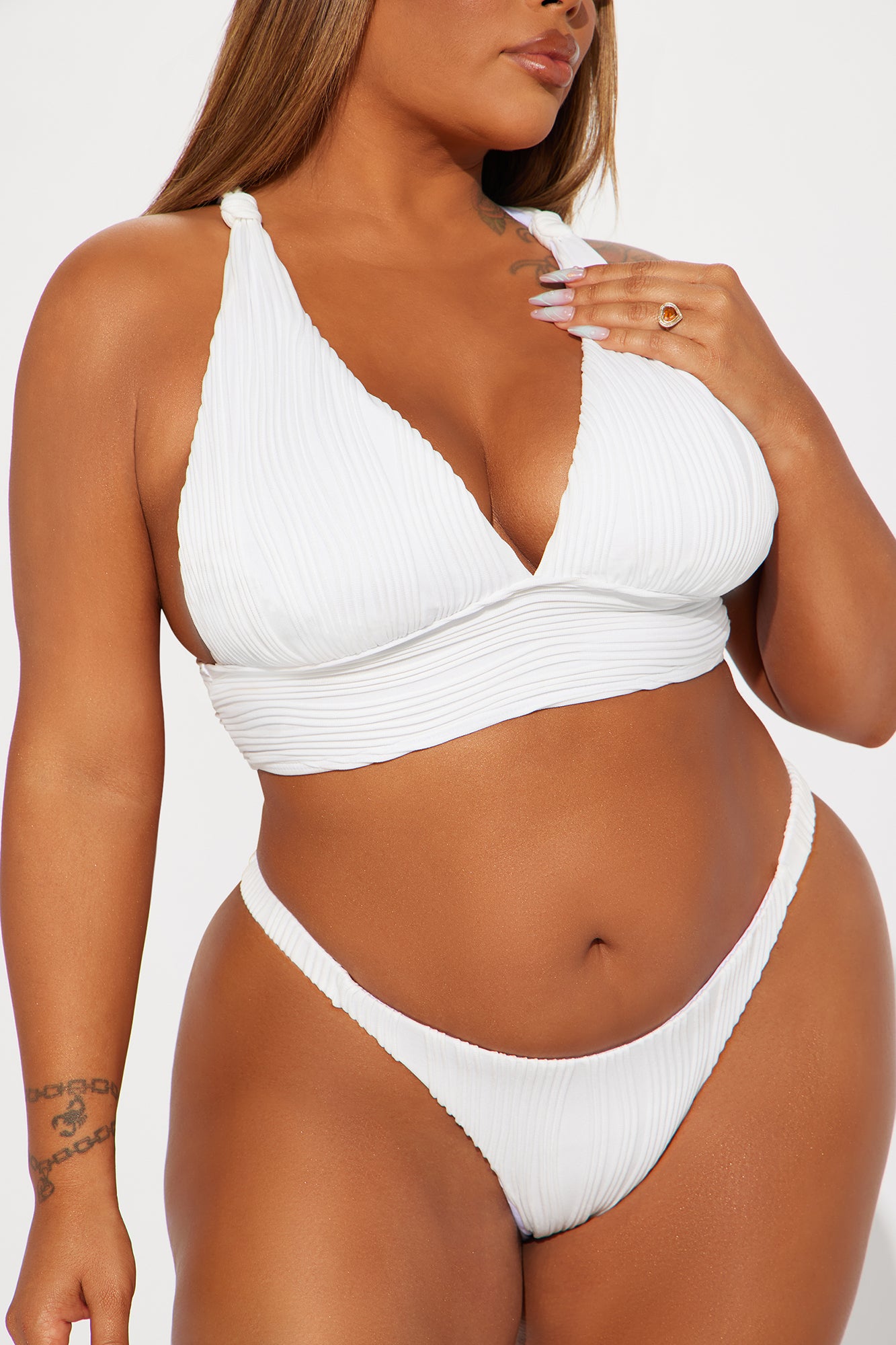 Amani Textured 2 Piece Bikini - White - Image 5
