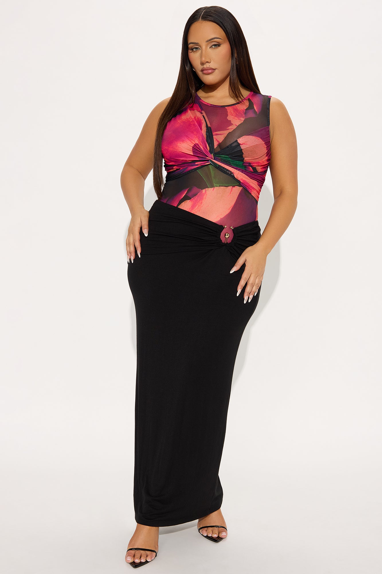 Center Of Attention Mesh Bodysuit - Purple/combo - Image 6