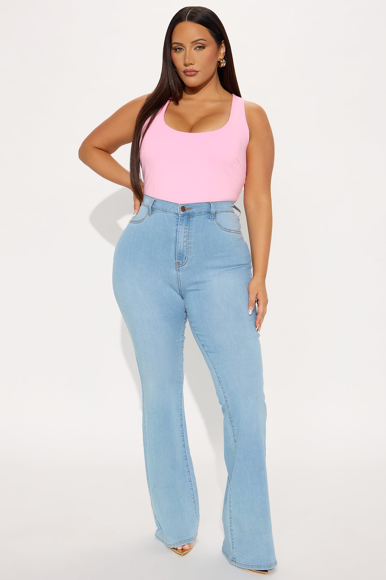 Tall Deep In My Soul Flare Jeans - Light Blue Wash - Image 4