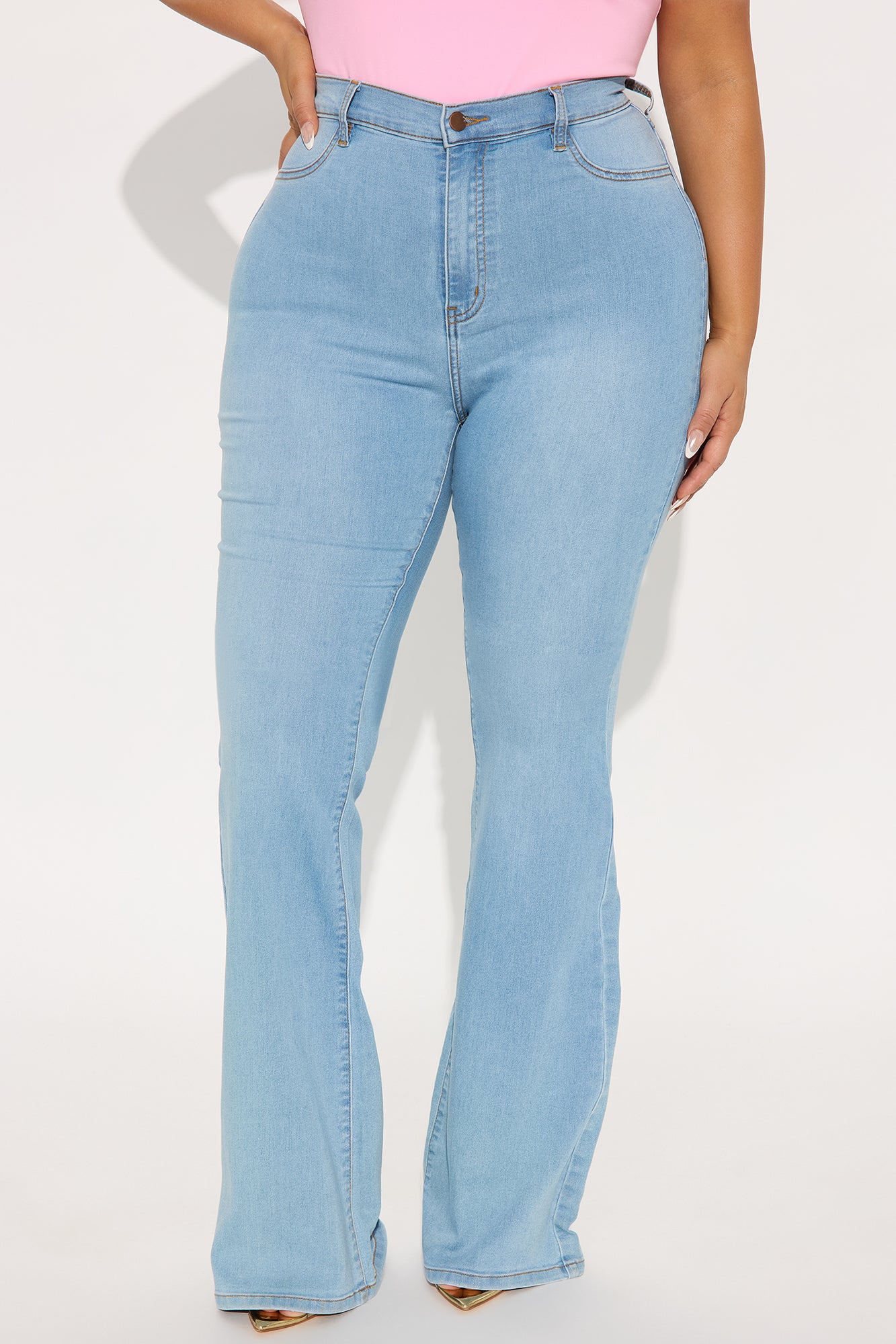 Tall Deep In My Soul Flare Jeans - Light Blue Wash - Image 5