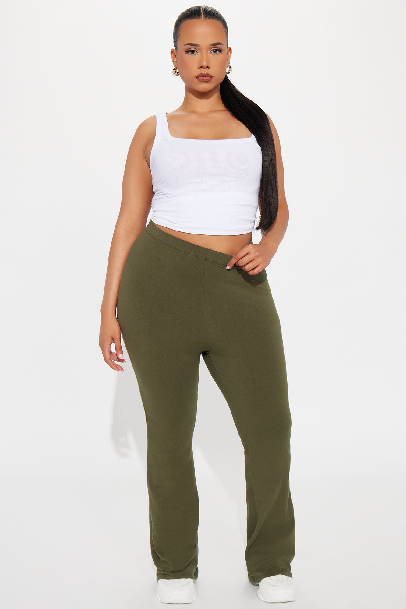 Adriana Flare Pant - Dark Olive - Image 4