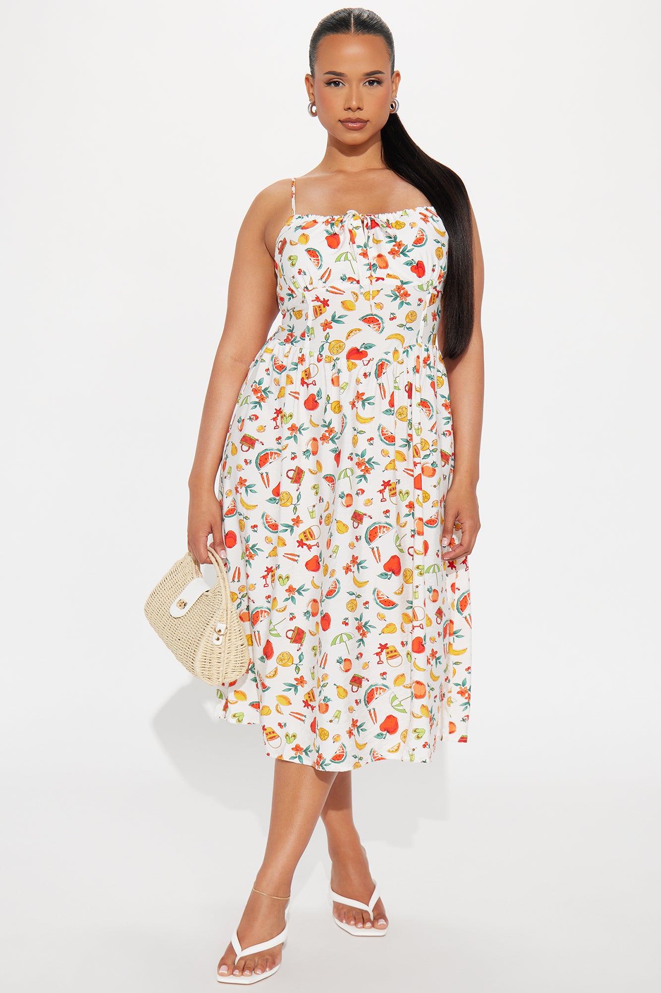 Day At The Beach Corset Midi Dress - Multi Color - Image 4