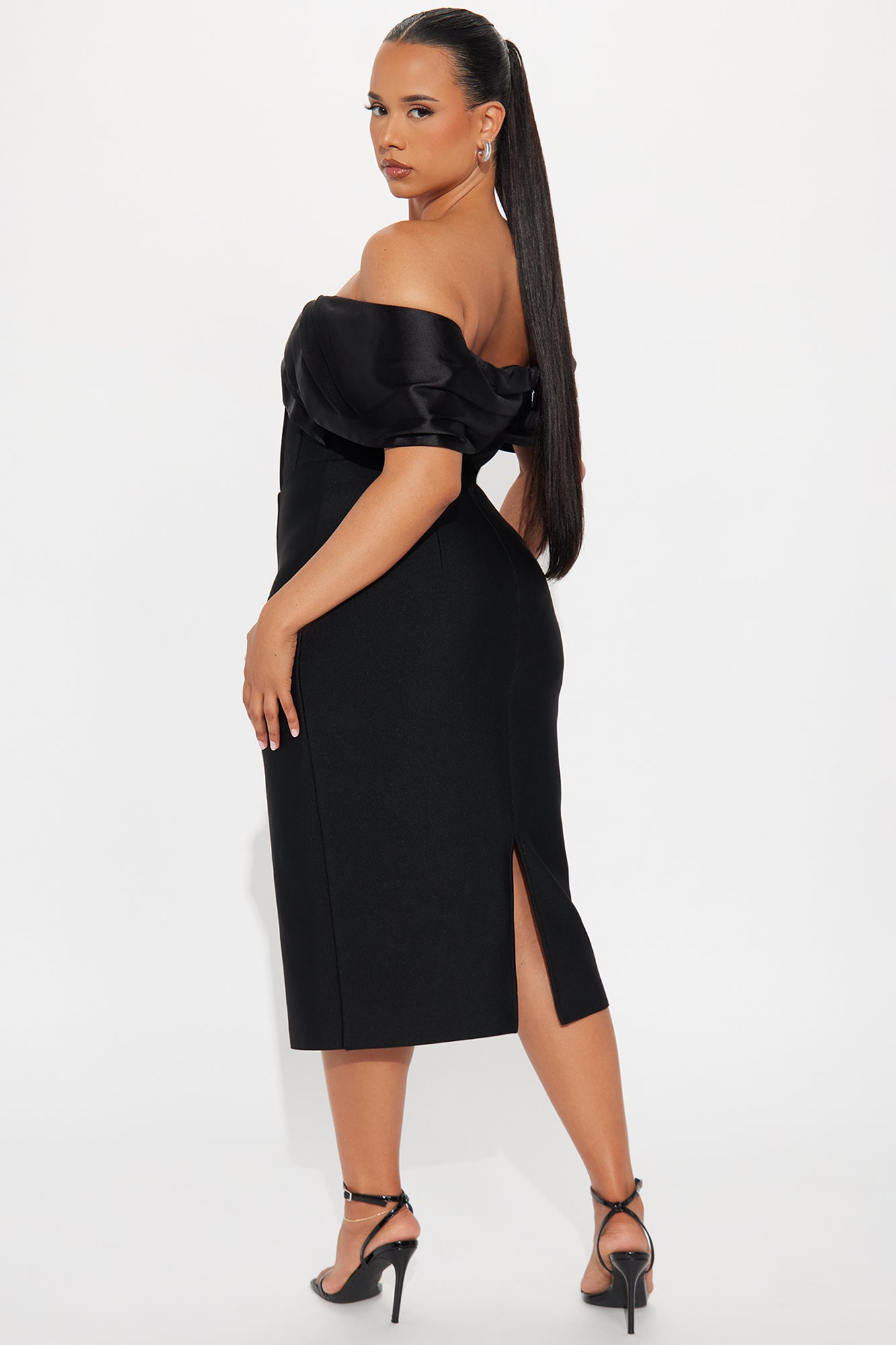 Grand Gesture Bandage Midi Dress - Black - Image 6