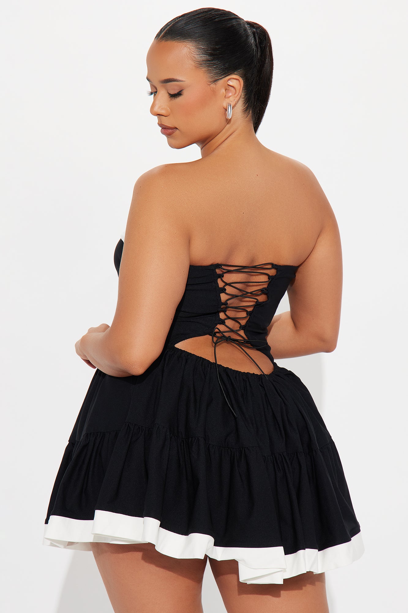 Check Mate Contrast Mini Dress - Black/combo - Image 6