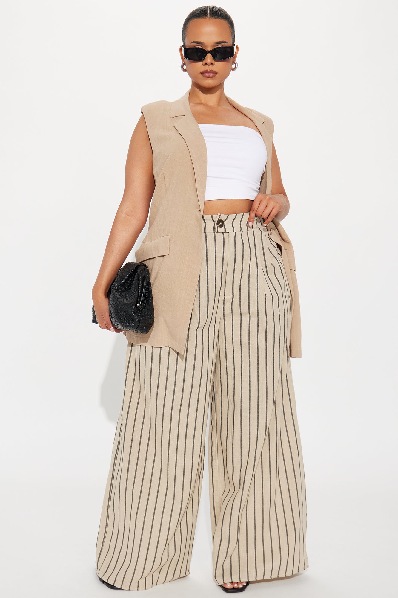 Ella Striped Linen Pant - Taupe/combo - Image 4