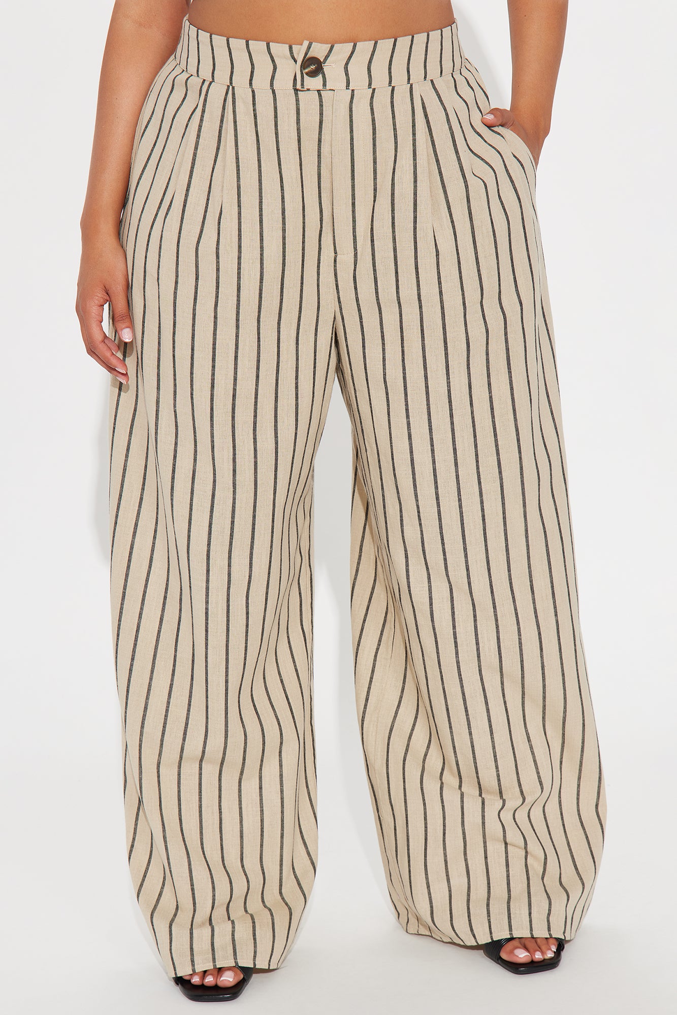 Ella Striped Linen Pant - Taupe/combo - Image 5