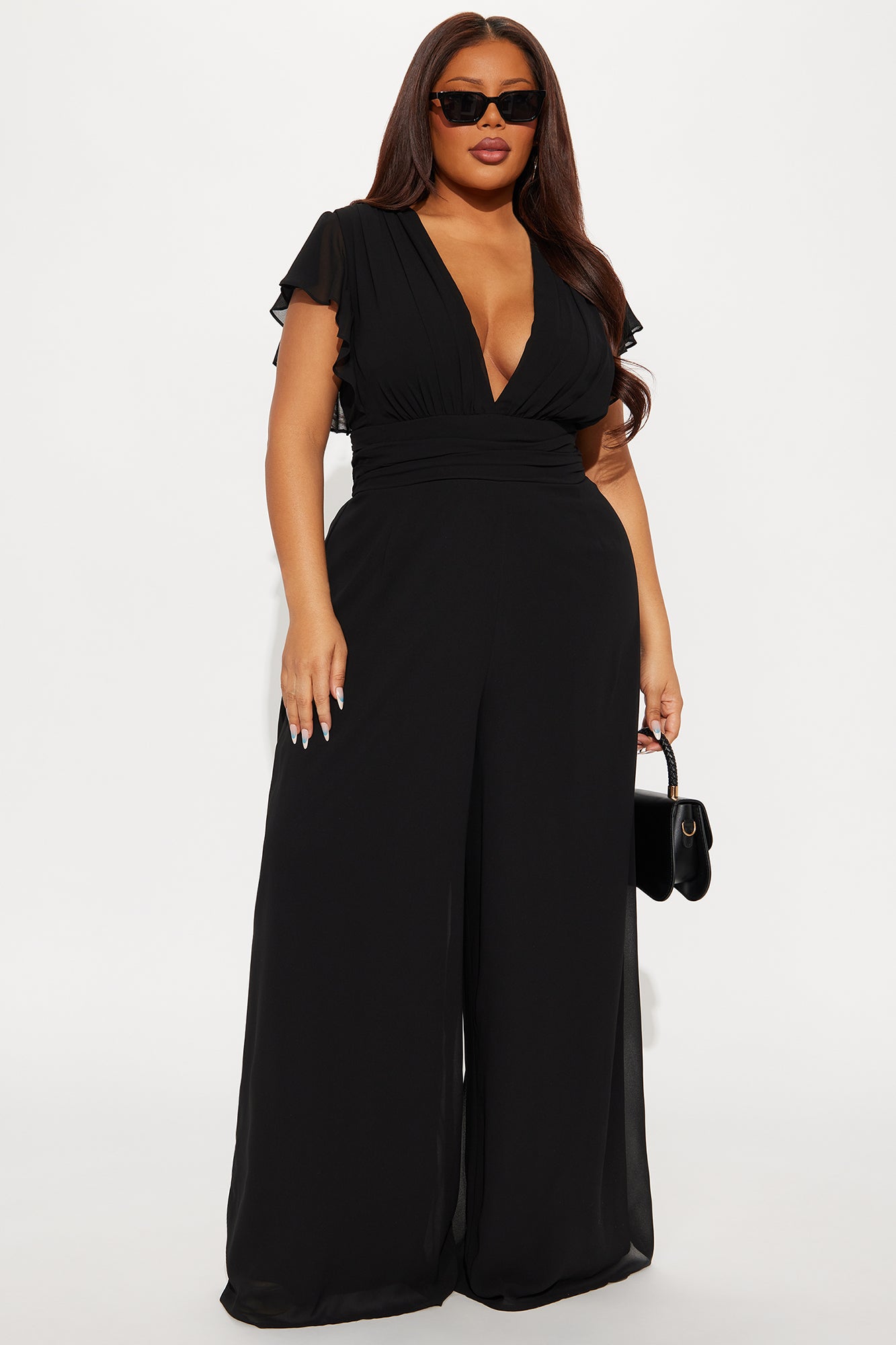 Salome Chiffon Jumpsuit - Black - Image 4
