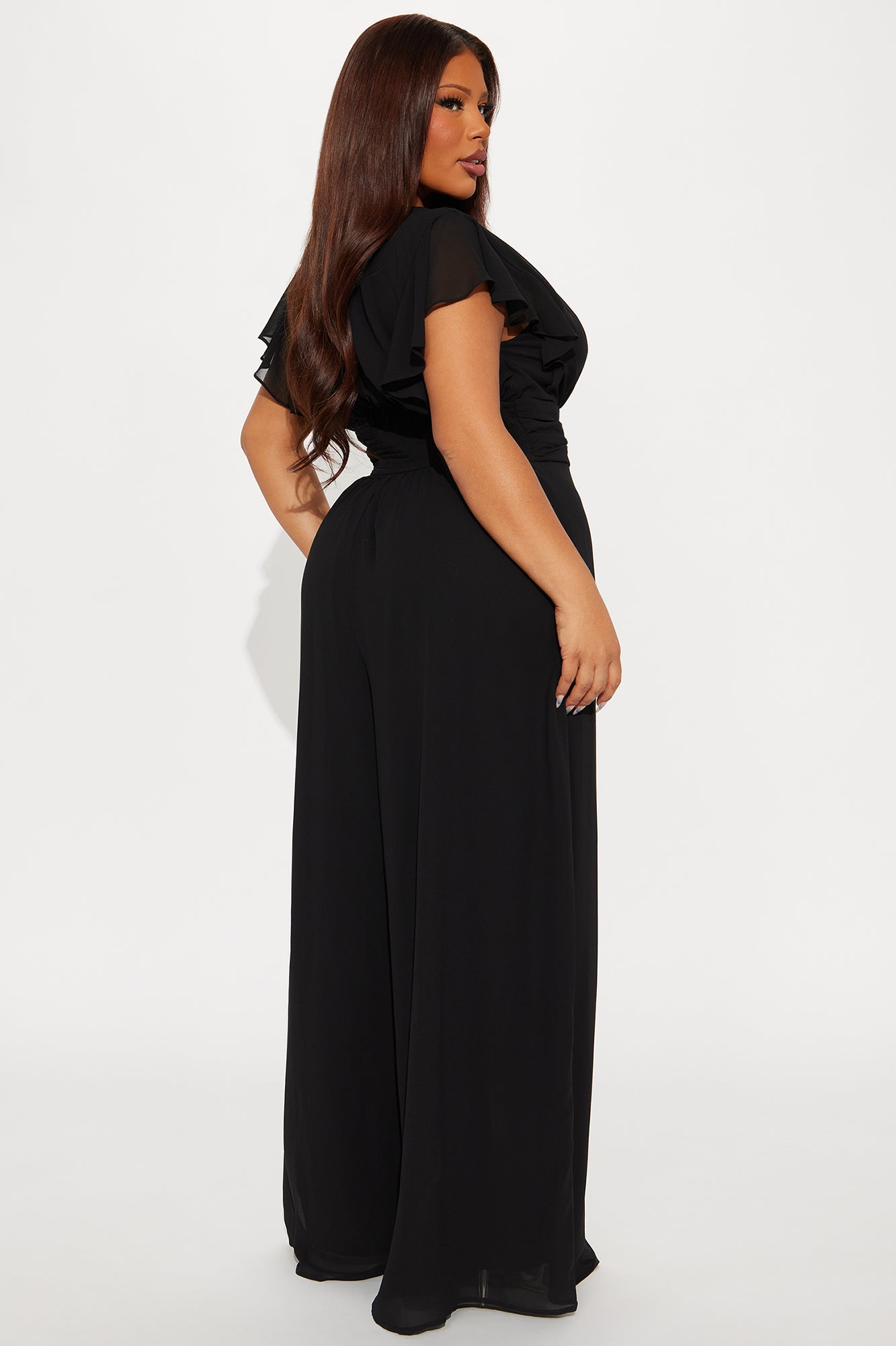 Salome Chiffon Jumpsuit - Black - Image 6