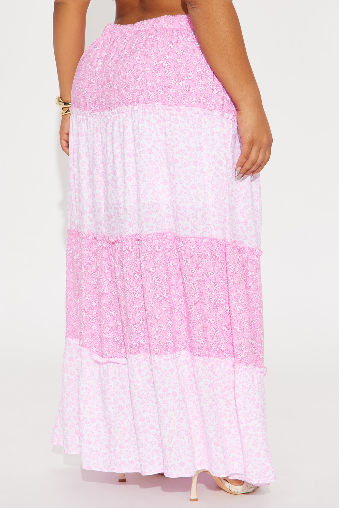 Analissa Floral Tiered Maxi Skirt - Pink/combo - Image 6