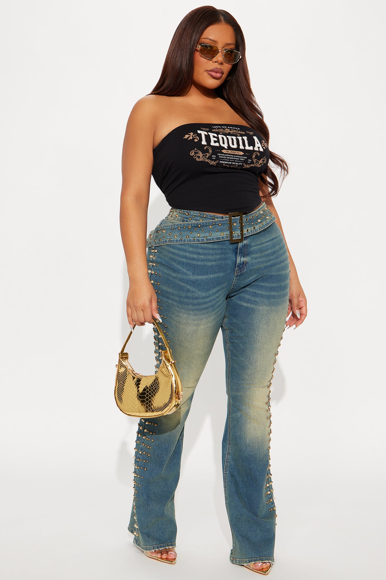 Ayami Embellished Tinted Bootcut Jeans - Vintage Wash - Image 5