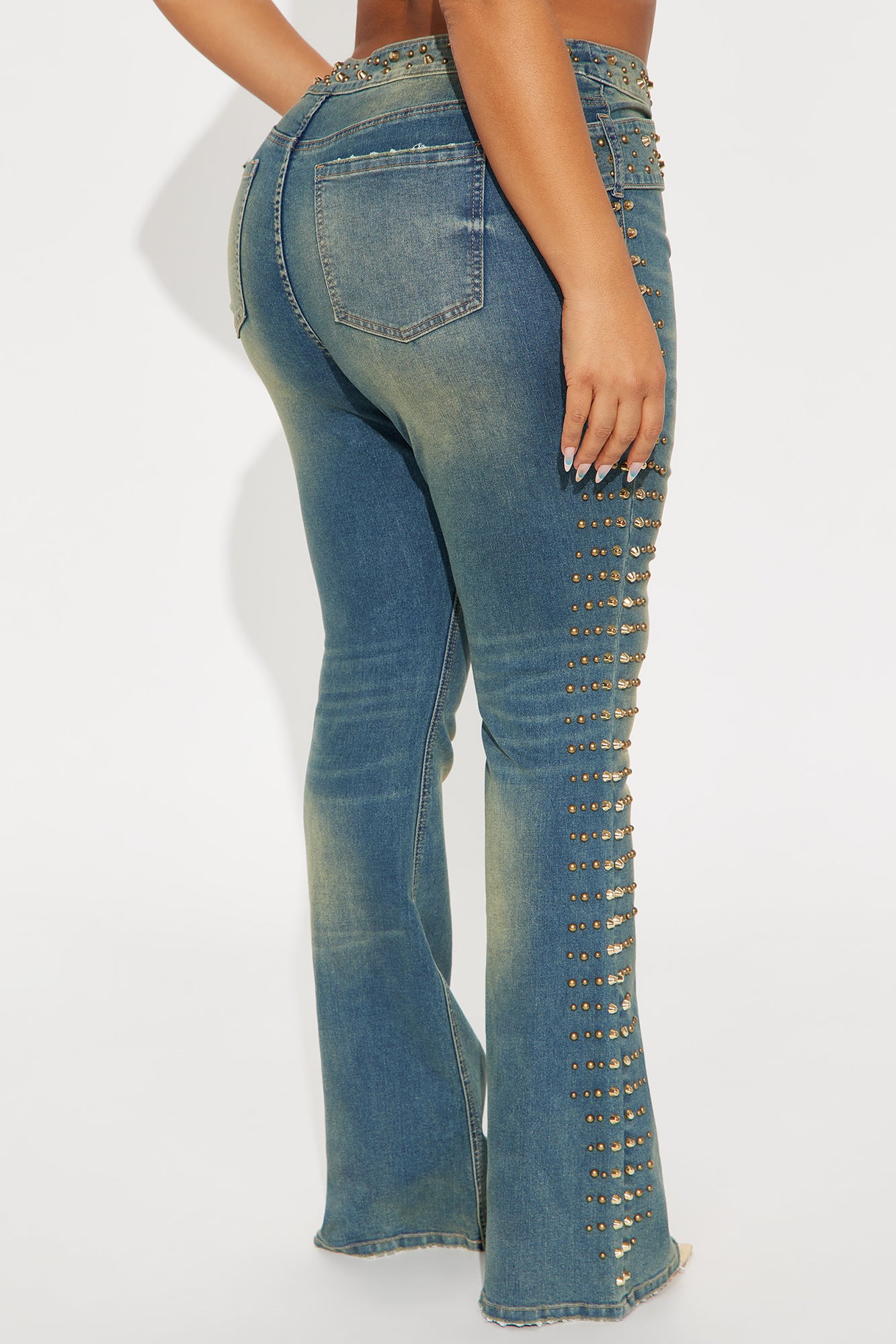 Ayami Embellished Tinted Bootcut Jeans - Vintage Wash - Image 7