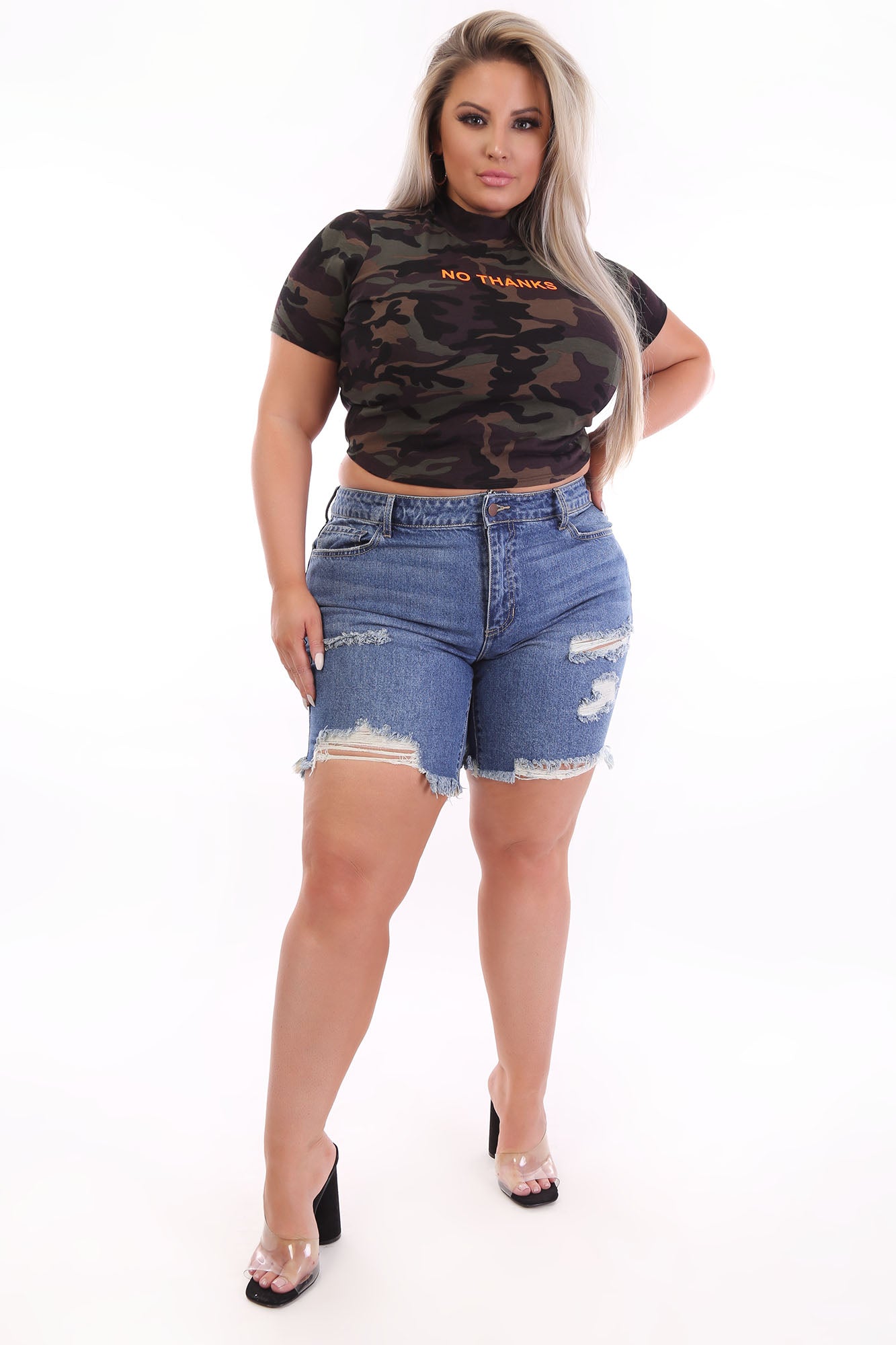 This Time Around Bermuda Shorts - Medium Blue Wash - Image 9