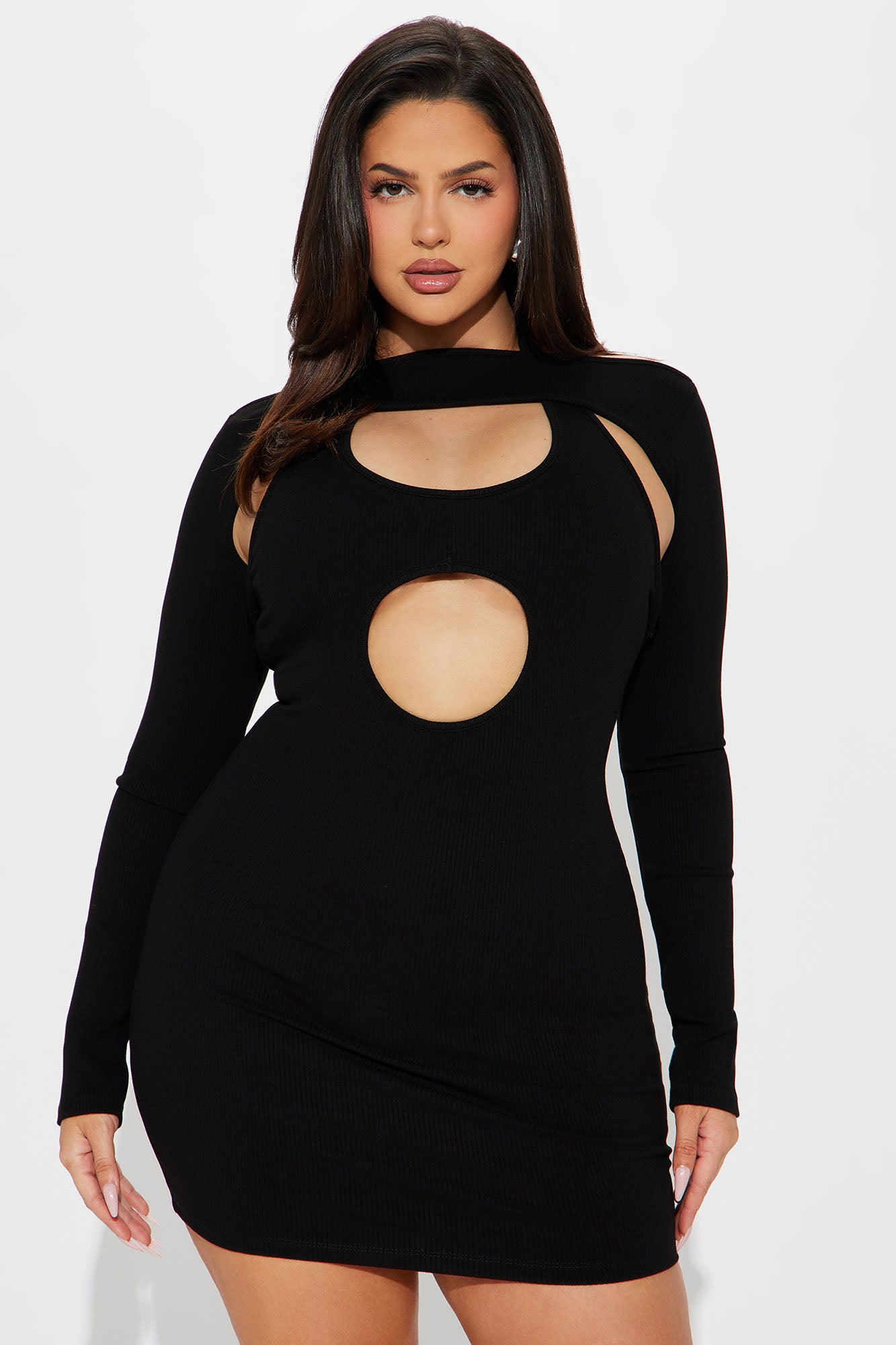 Karah Snatched Mini Dress - Black - Image 5