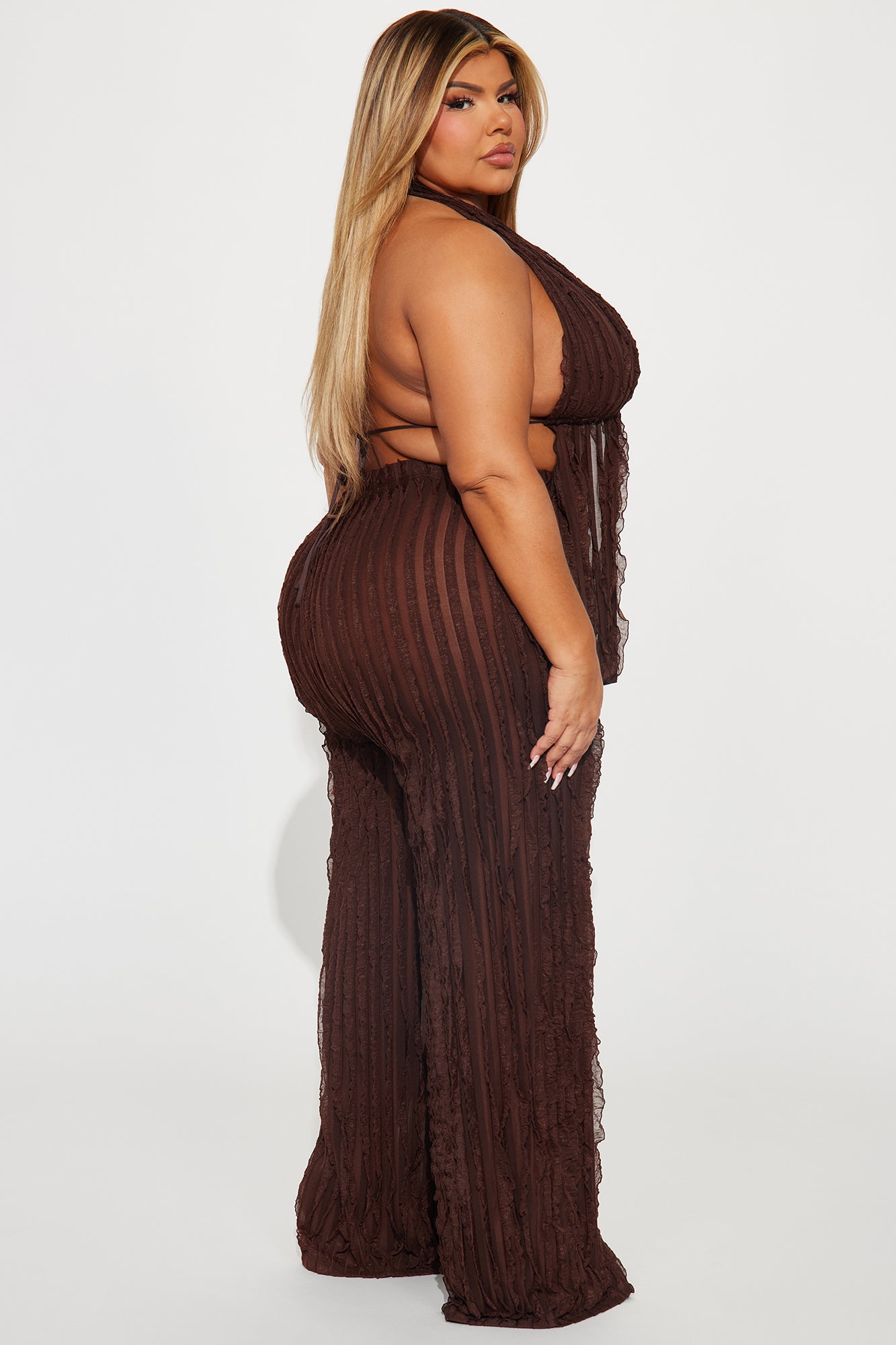 Looking For More Mesh Pant Set - Brown - Image 8