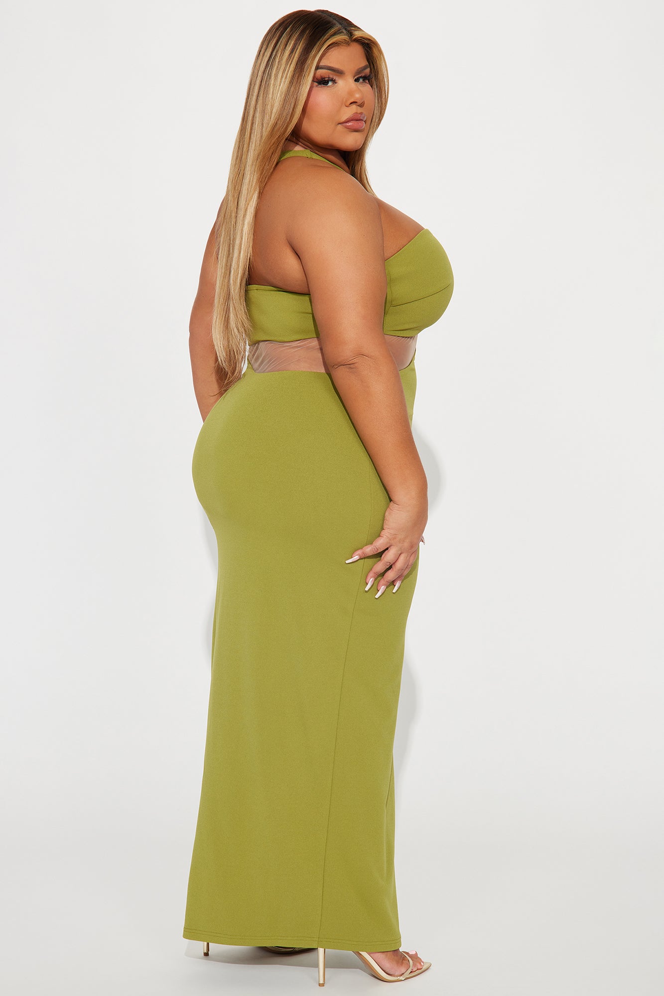 After Dinner Cocktail Maxi Dress - Chartreuse - Image 6