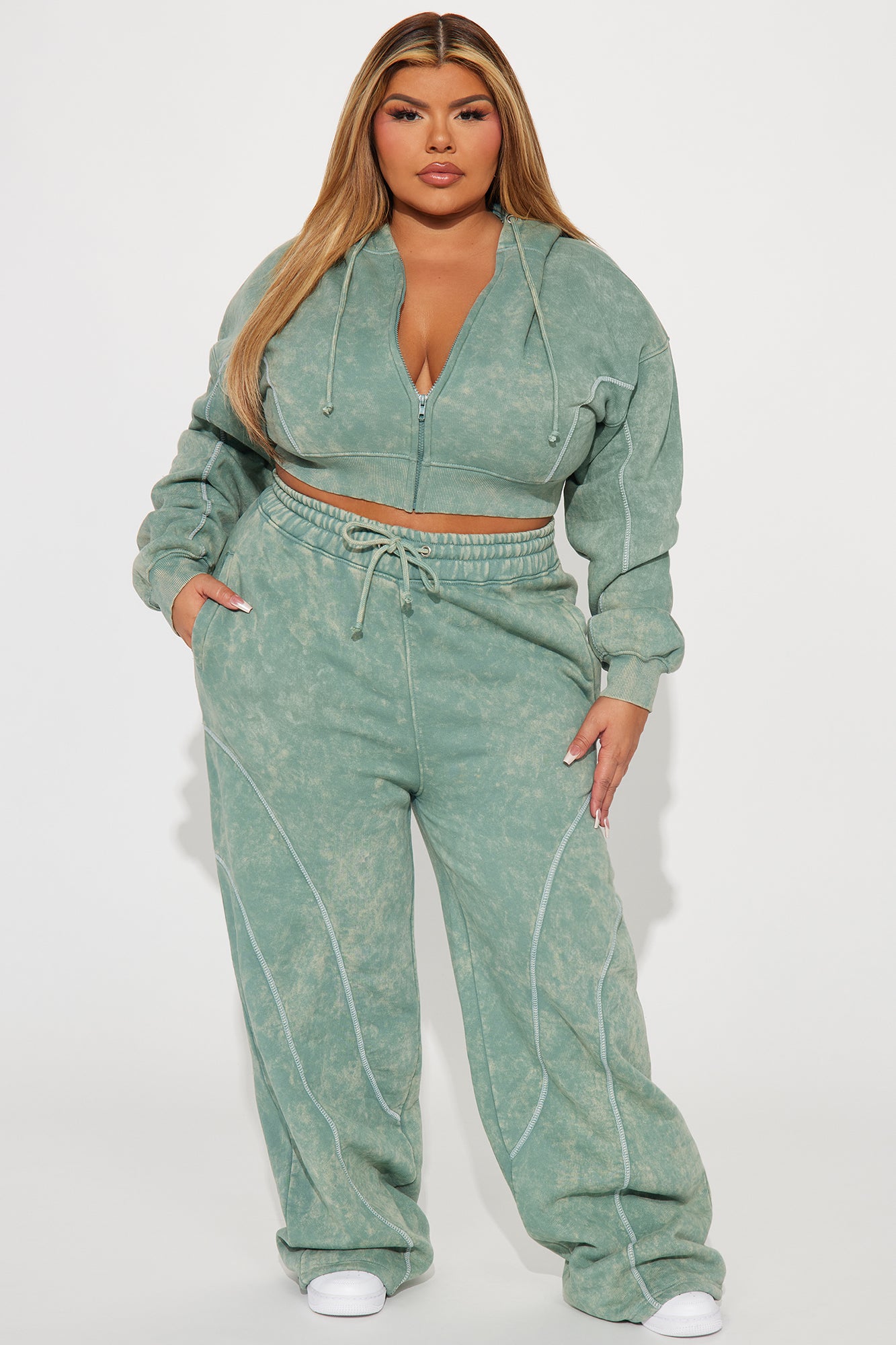 Norah Washed Lounge Pant - Sage - Image 4