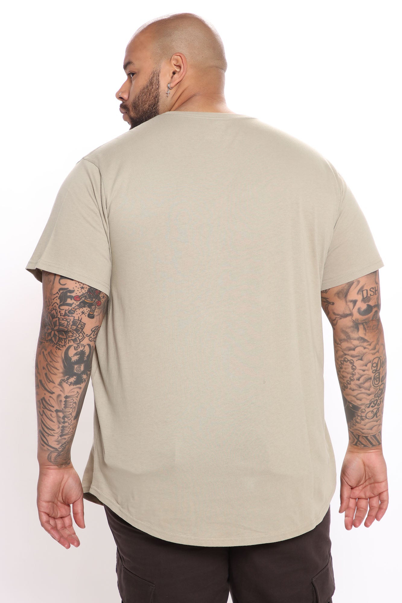 Essential Short Sleeve Scallop Crew Tee - Tan - Image 7